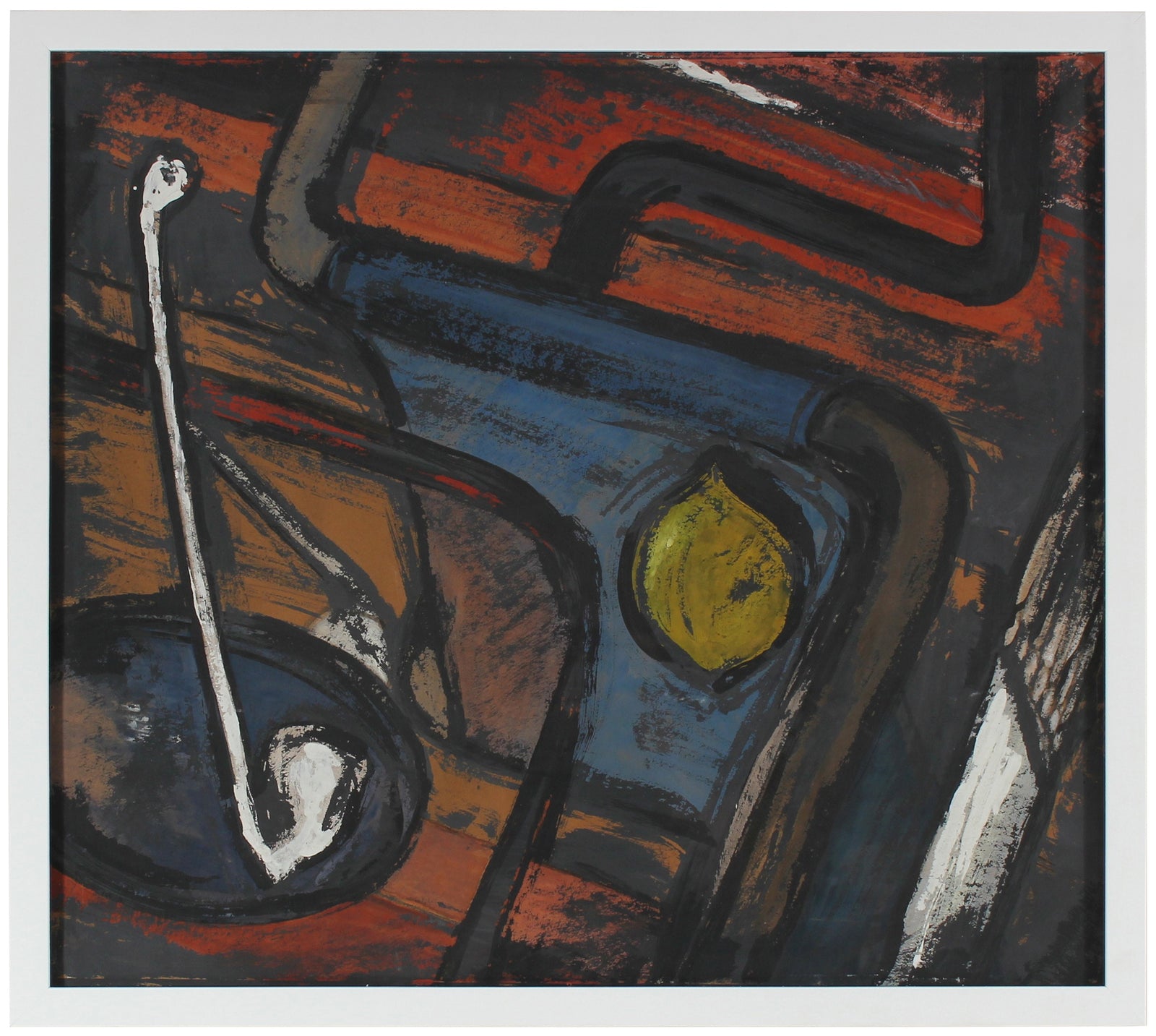 Abstract Expressionist Still Life <br>1940-50s Gouache <br><br>#41006