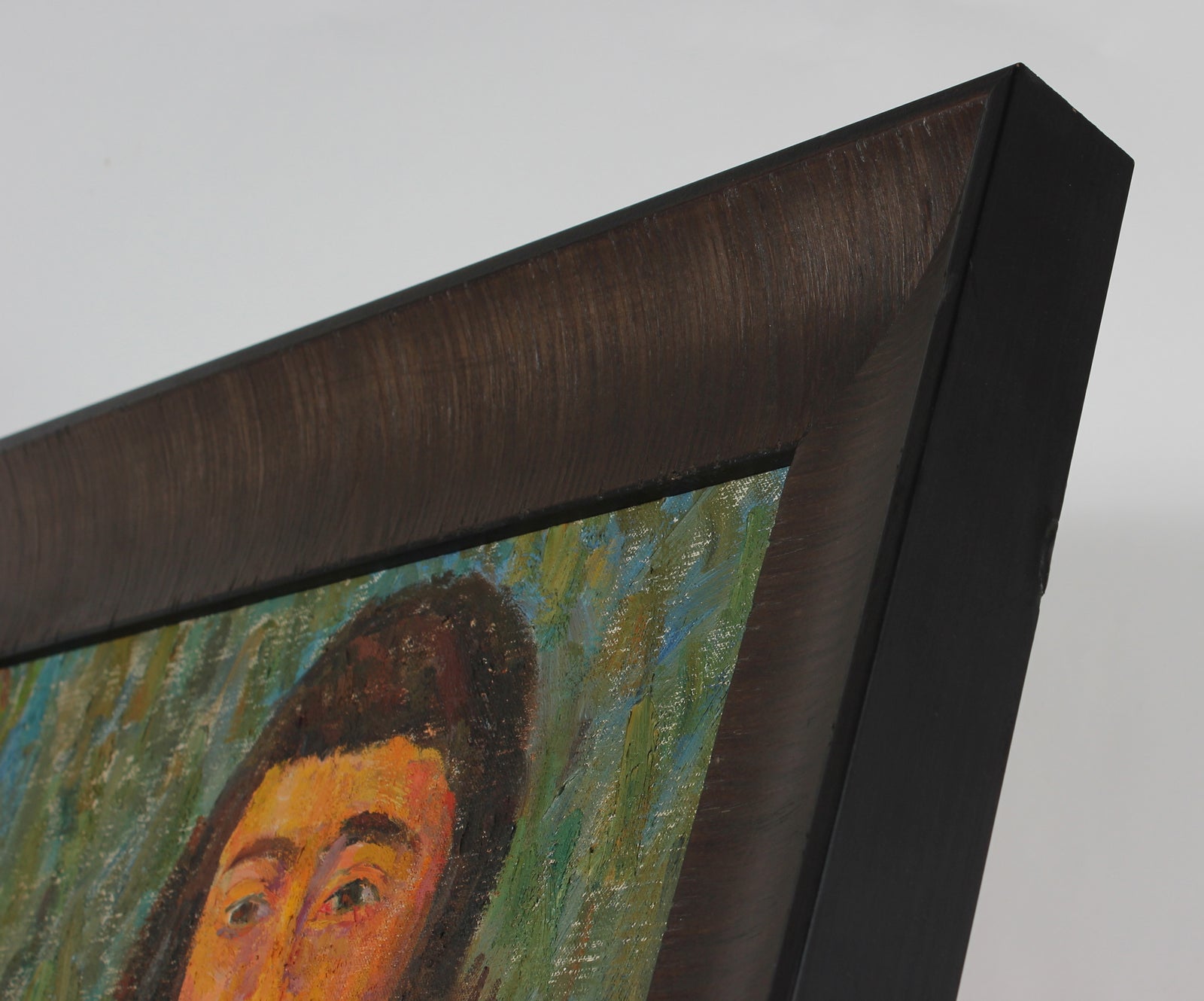 Expressionist Girl in Red <br>1940s Oil <br><br>#13667