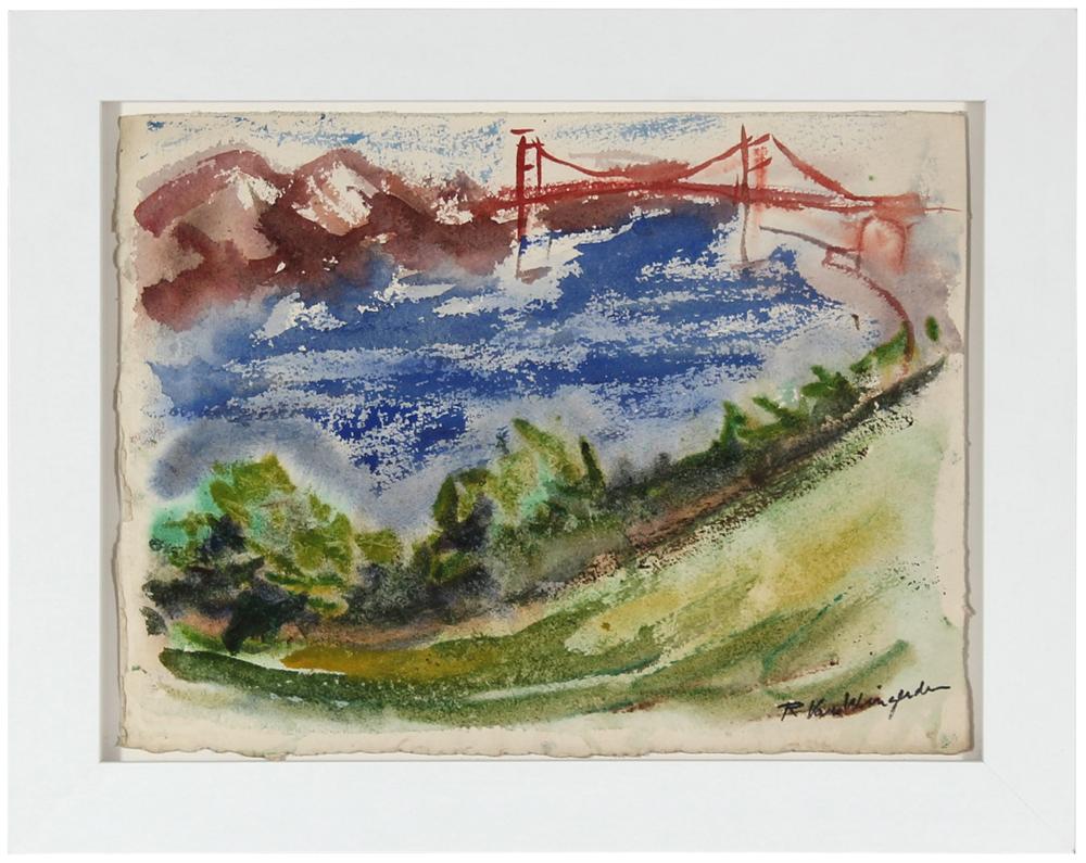 The Golden Gate&lt;br&gt;1940-50s Watercolor&lt;br&gt;&lt;br&gt;#3970