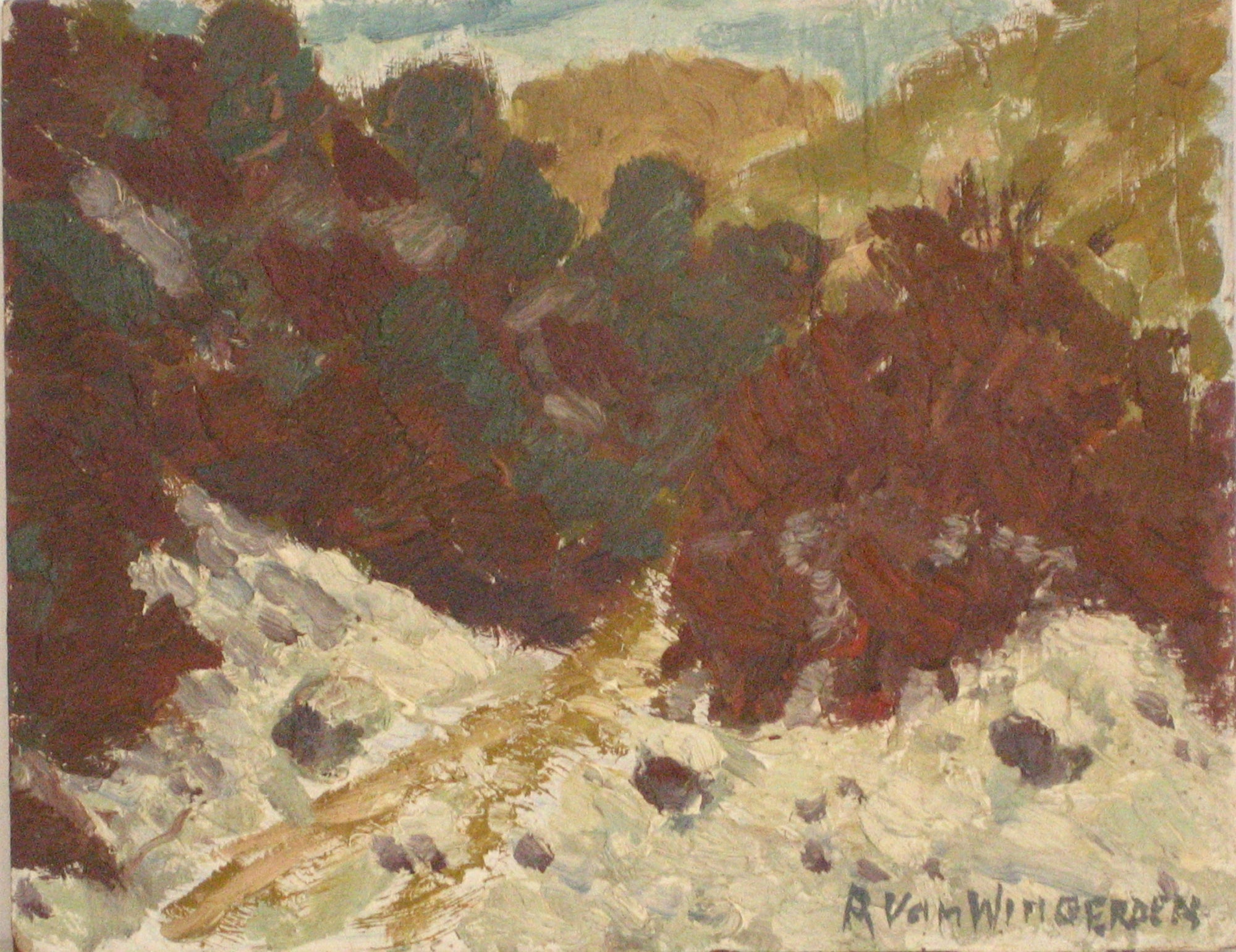 Bay Area Landscape Abstraction<br>Mid Century Oil<br><br>#4262
