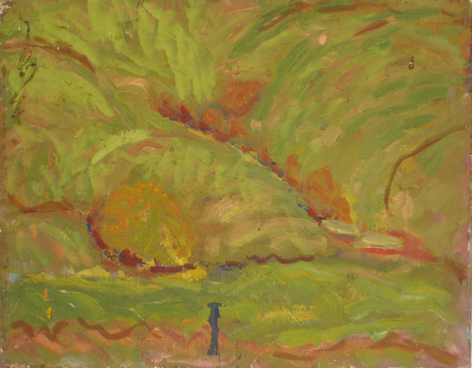 Abstracted Bay Area Hillside<br>1940-60s Oil<br><br>#4272