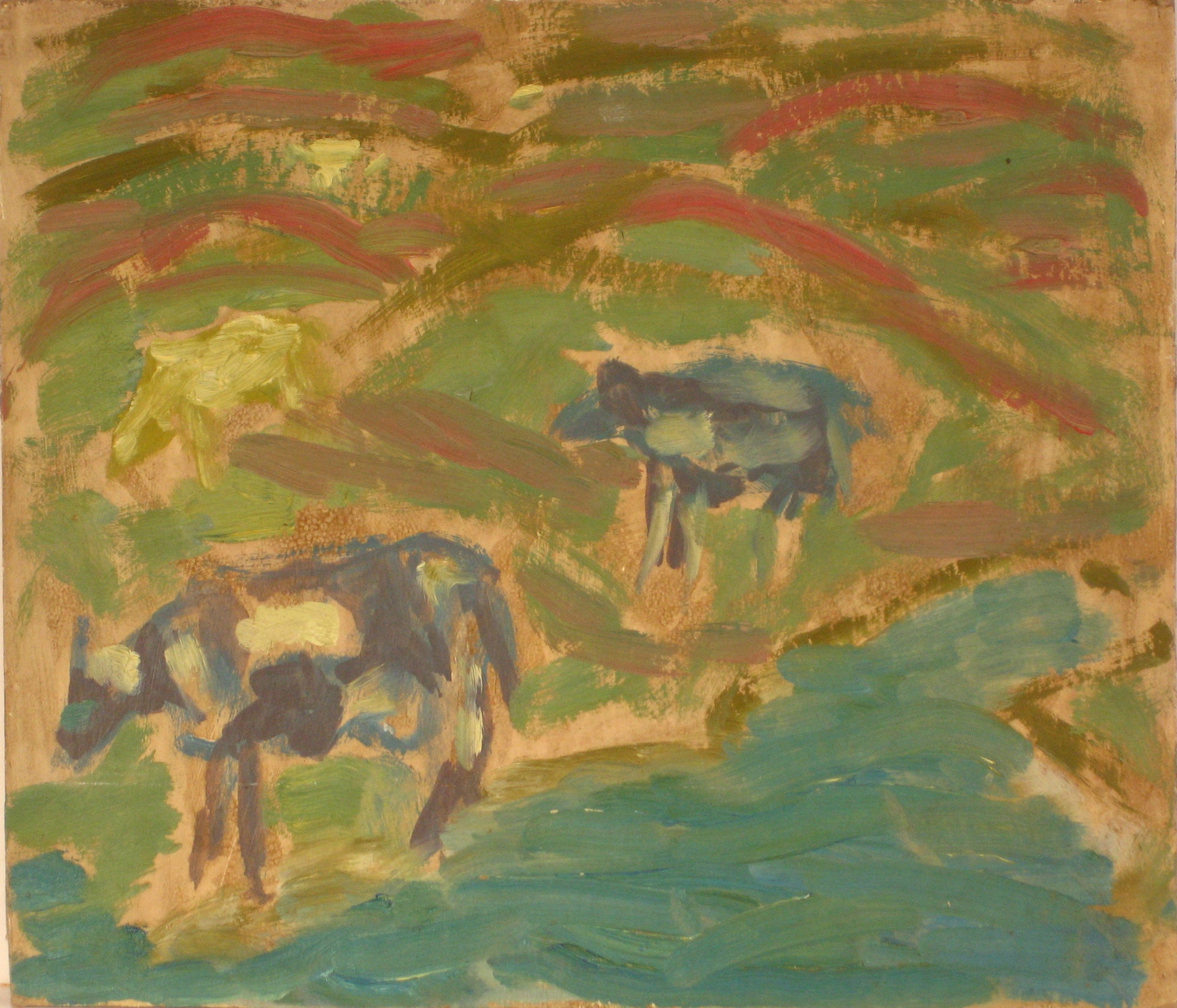 Cows on the Hill<br>1940-60s Oil Scene<br><br>#4274