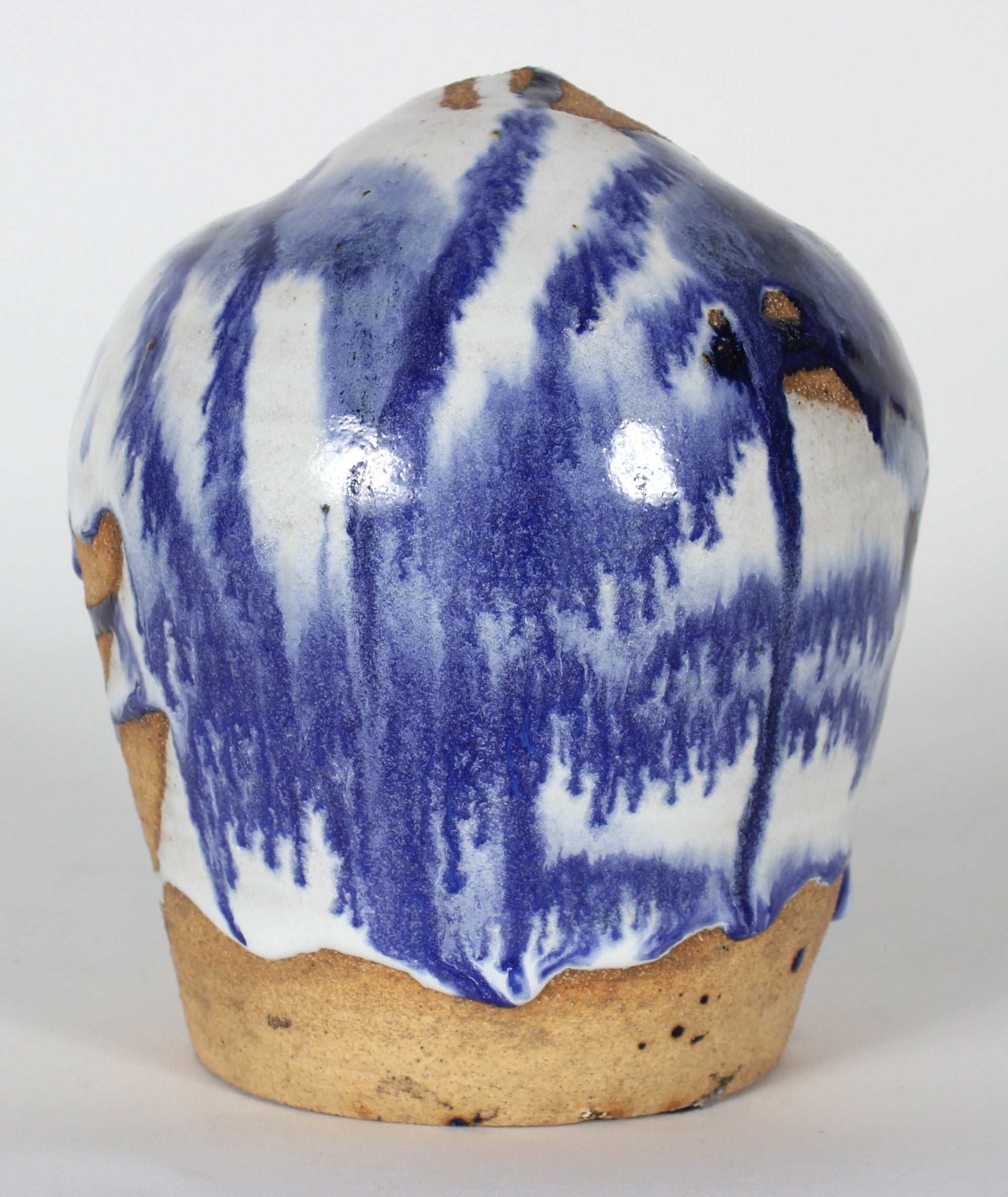 Blue, White & Tan Glazed Ceramic, 1971 <br><br>#12982