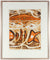 Warm Amorphic Forms<br>1940-50s Stone Lithograph<br><br>#40679