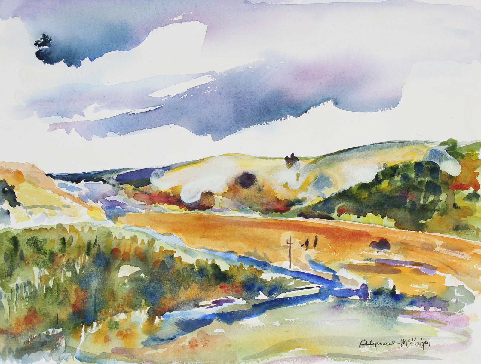 <I>Pacifica, CA</I> <br>20th Century Watercolor <br><br>#43851