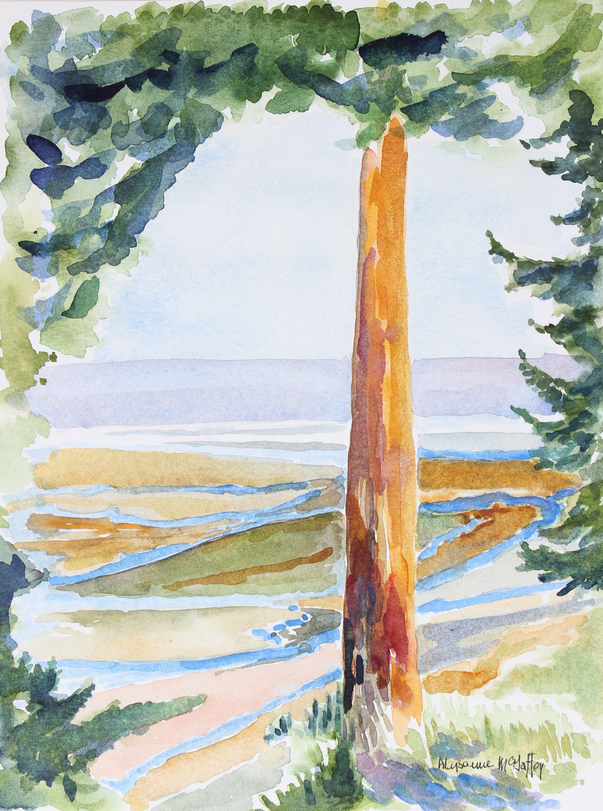 &lt;I&gt;Looking Down on Skagit River Flats&lt;/I&gt; &lt;br&gt;20th Century Watercolor&lt;br&gt;&lt;br&gt;#43898