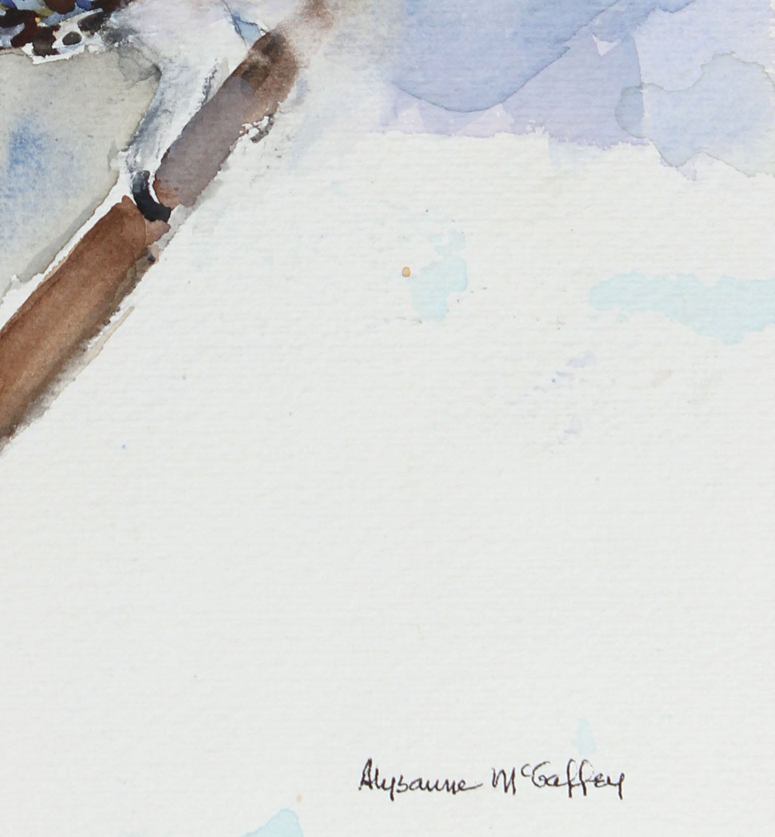 Bold Watercolor Owl<br>Late 20th - Early 21st Century<br><br>#44016