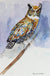 Bold Watercolor Owl<br>Late 20th - Early 21st Century<br><br>#44016