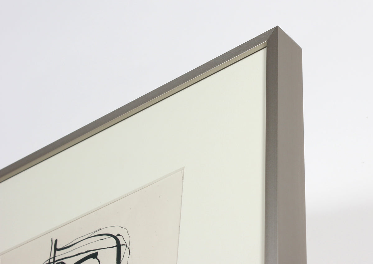 Teal & Olive Duo<br>1940-50s Stone Lithograph<br><br>#40693