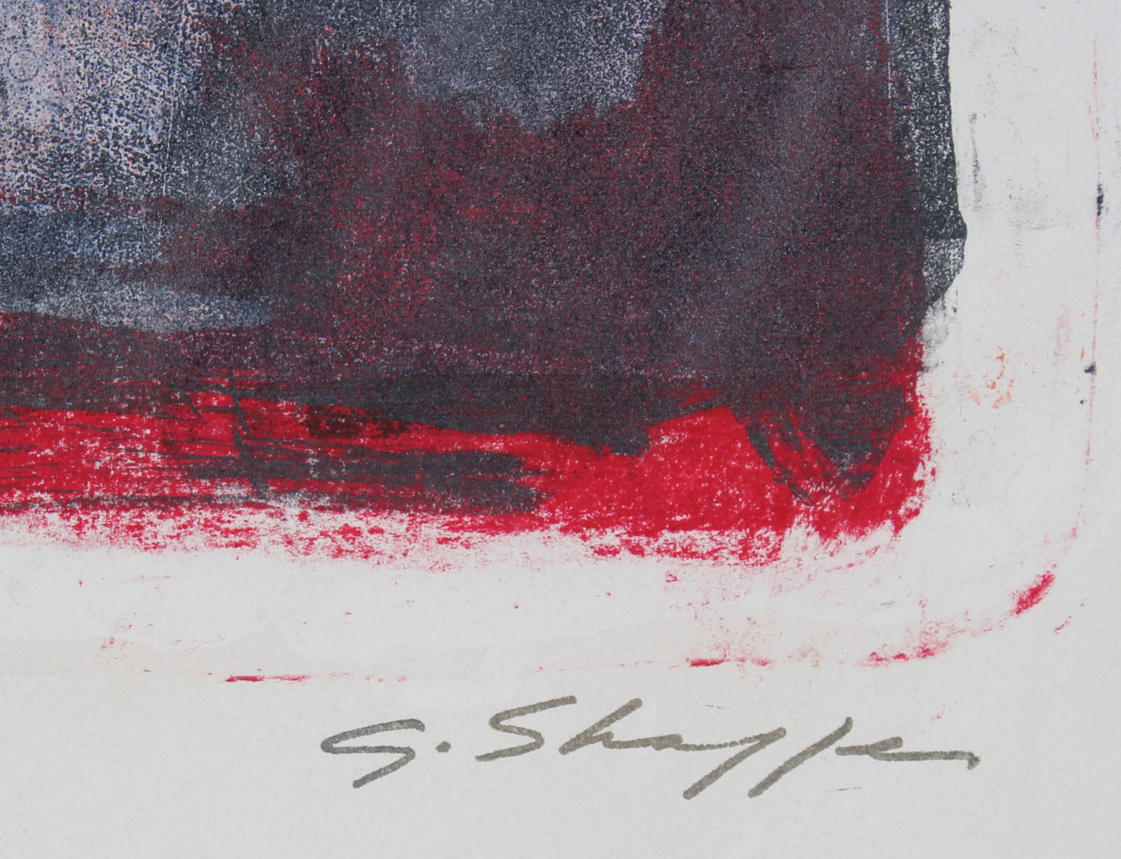 Red Black and Blue Abstract <br>1961 Lithograph <br><br>#6408