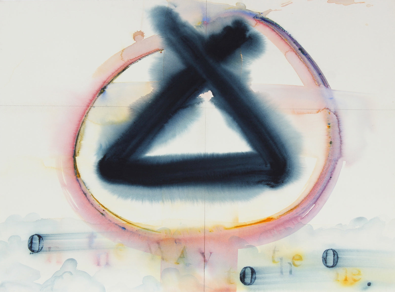 Circle and Triangle<br>Late 20th Century Watercolor <br><br>#47222