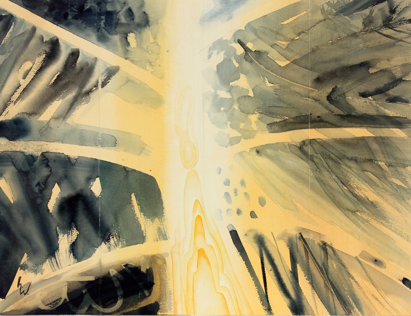 Abstract Wing Detail <br>Late 20th Century Watercolor <br><br>#47249