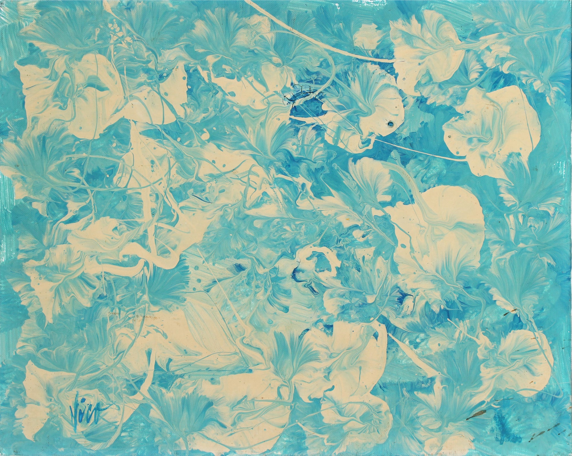 <i>Petunia Blues</i><br>Oil on Canvas Board, 1960s<br><br>#0485