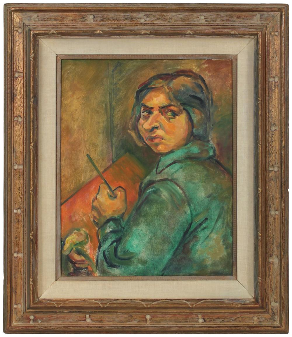 Portrait of Artist Ethel Weiner&lt;br&gt;Mid Century Oil&lt;br&gt;&lt;br&gt;#49221