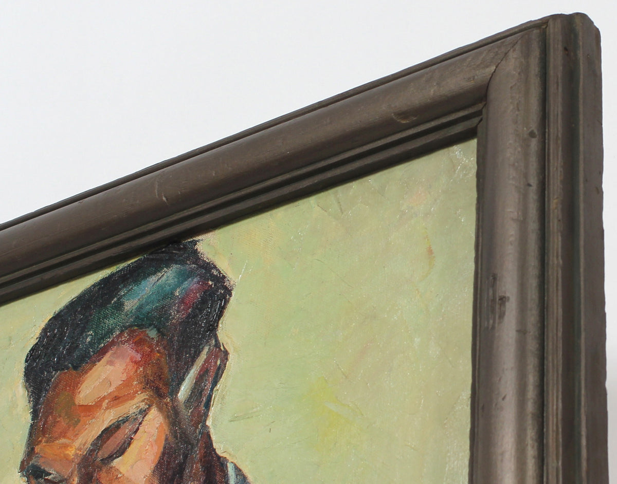 Man Reading<br>1940s Oil<br><br>#49248