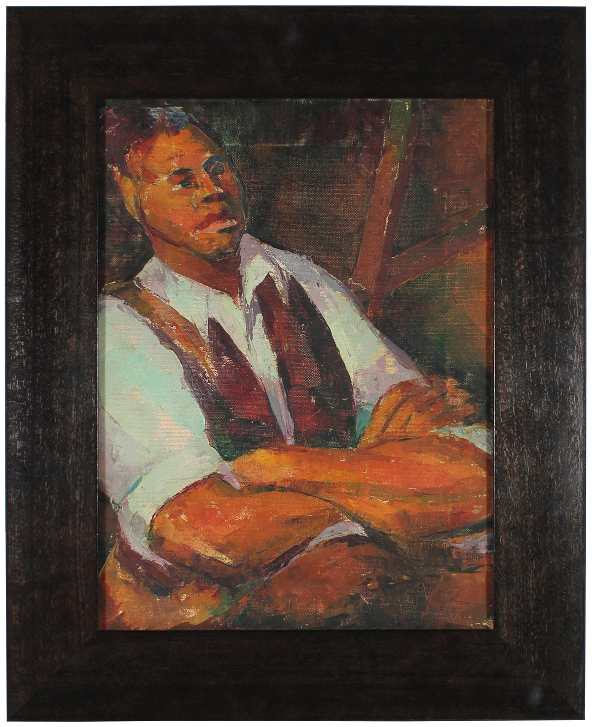 Expressive Male Portrait&lt;br&gt;1940s Oil&lt;br&gt;&lt;br&gt;#49501