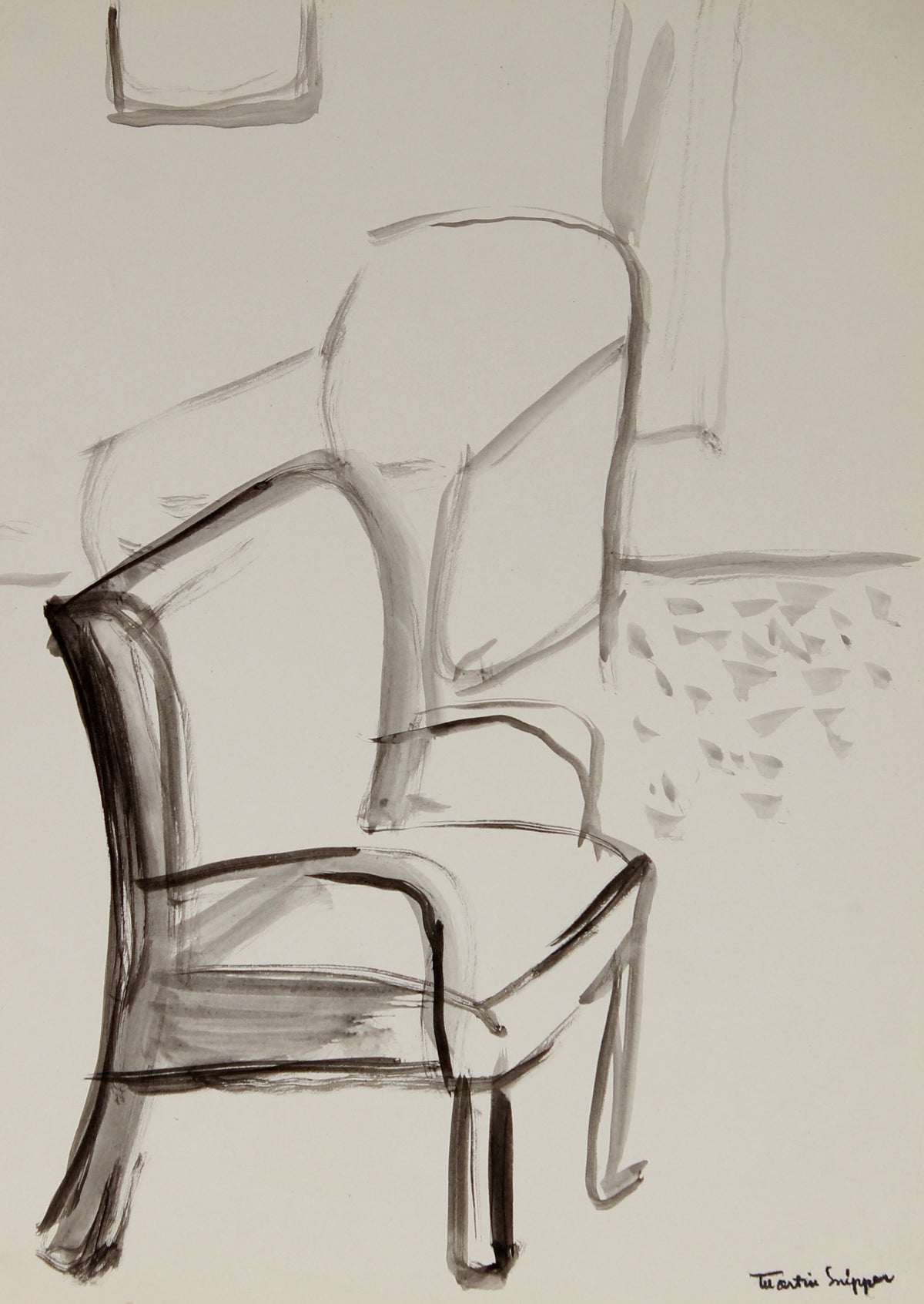 Interior Scene with Chairs&lt;br&gt;Mid Century Ink&lt;br&gt;&lt;br&gt;#49827