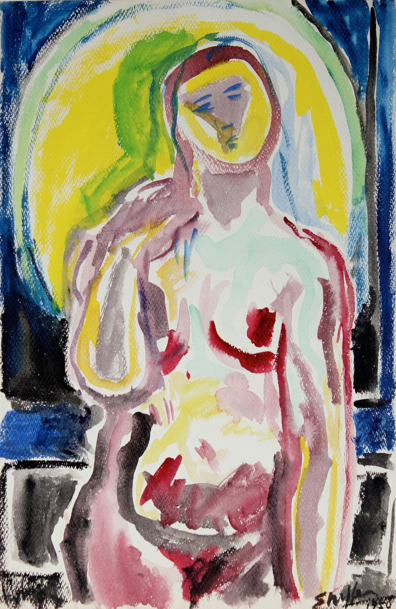 Nude with Halo<br>1950 Watercolor<br><br>#49958