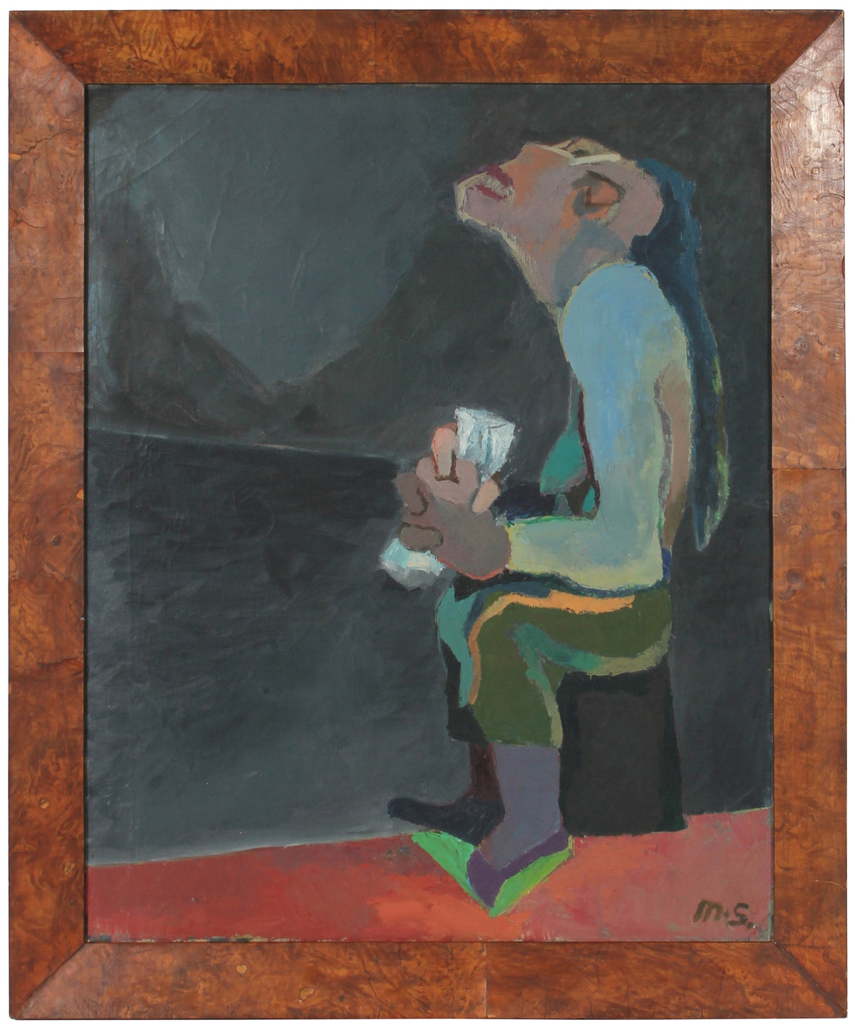 Expressionist Man&lt;br&gt;Late 1940s Oil&lt;br&gt;&lt;br&gt;#50854