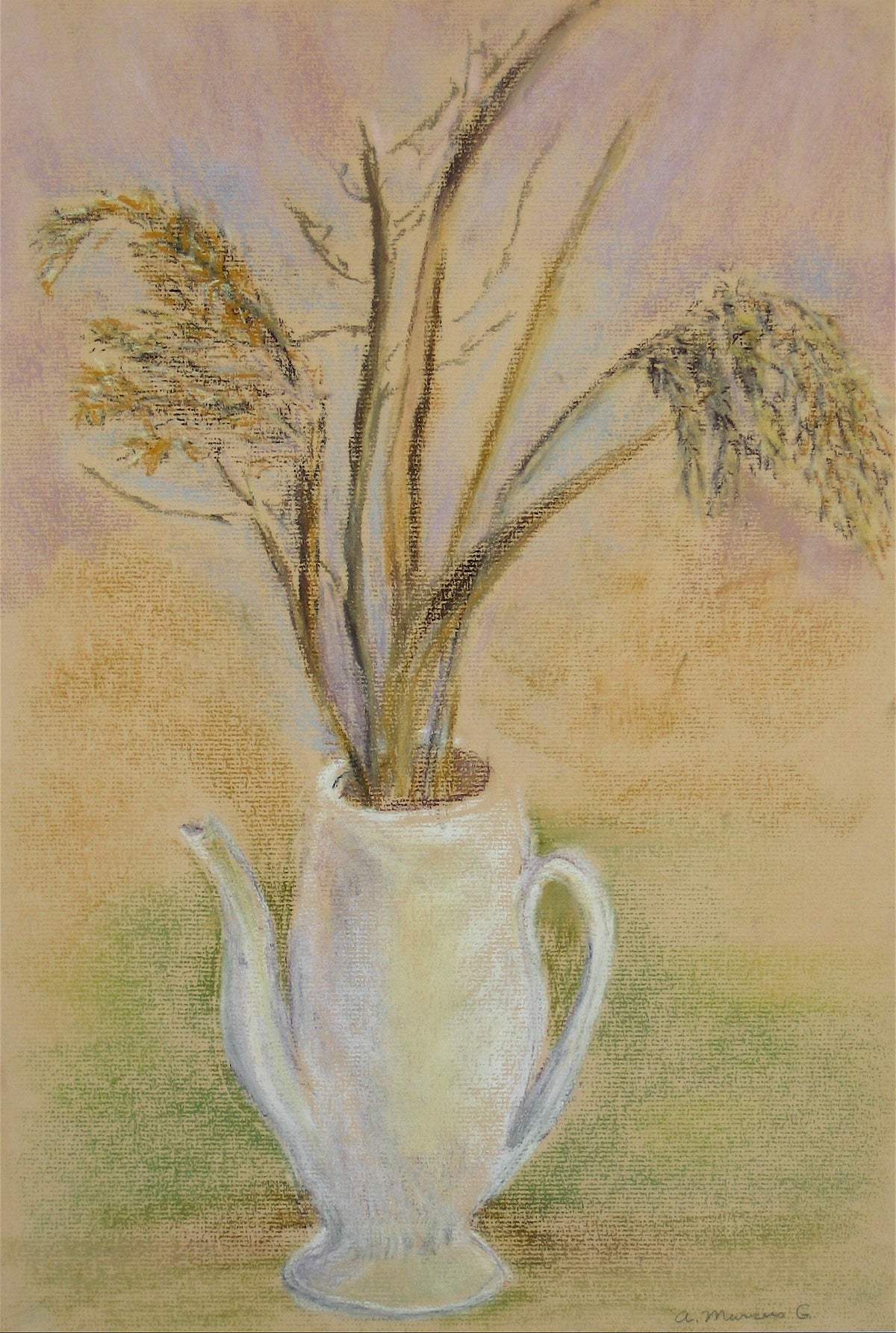 Branches in a Tea Pot&lt;br&gt;Pastel, 1965&lt;br&gt;&lt;br&gt;#15111