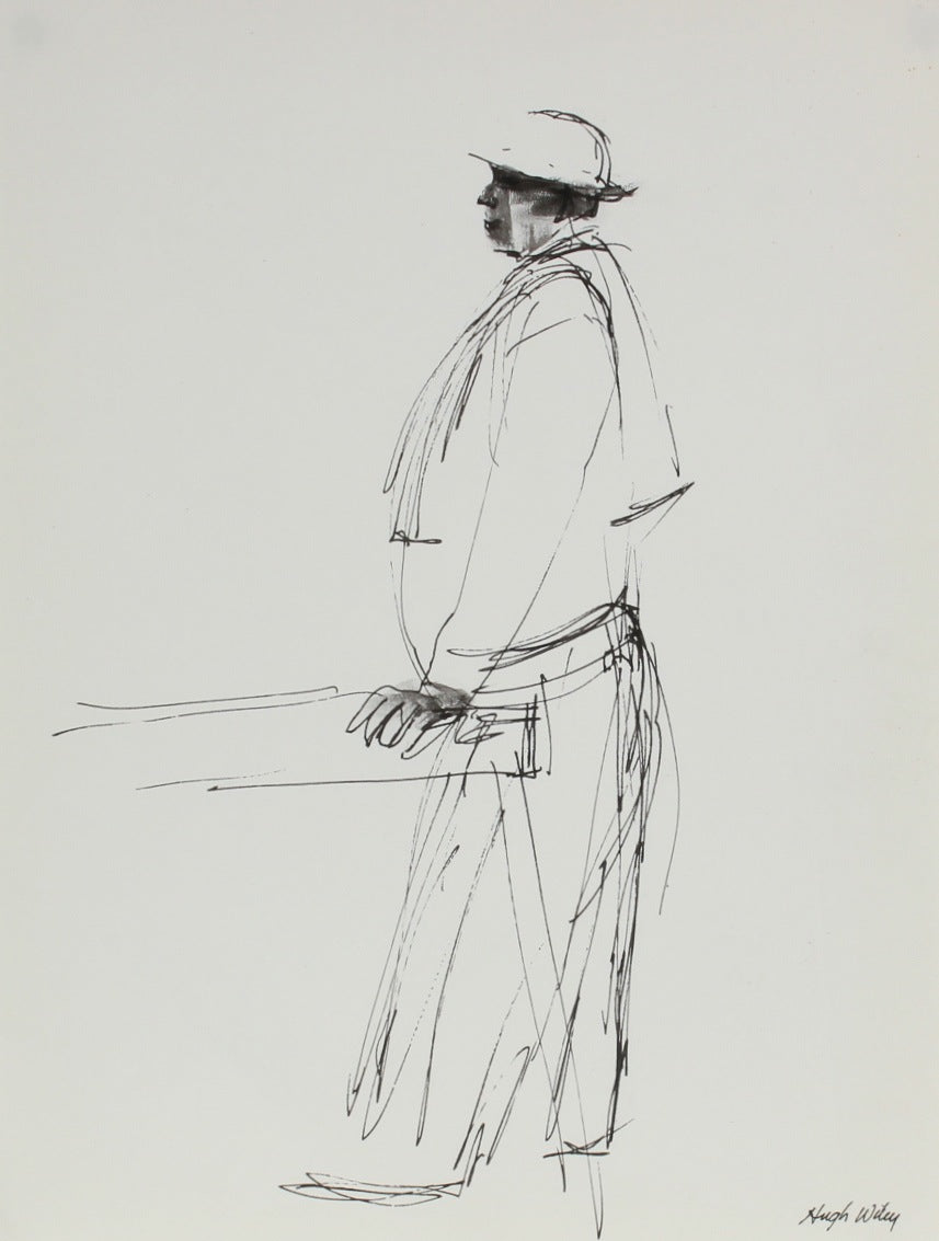 Construction Worker Sketch<br>1974 Ink<br><br>#52144