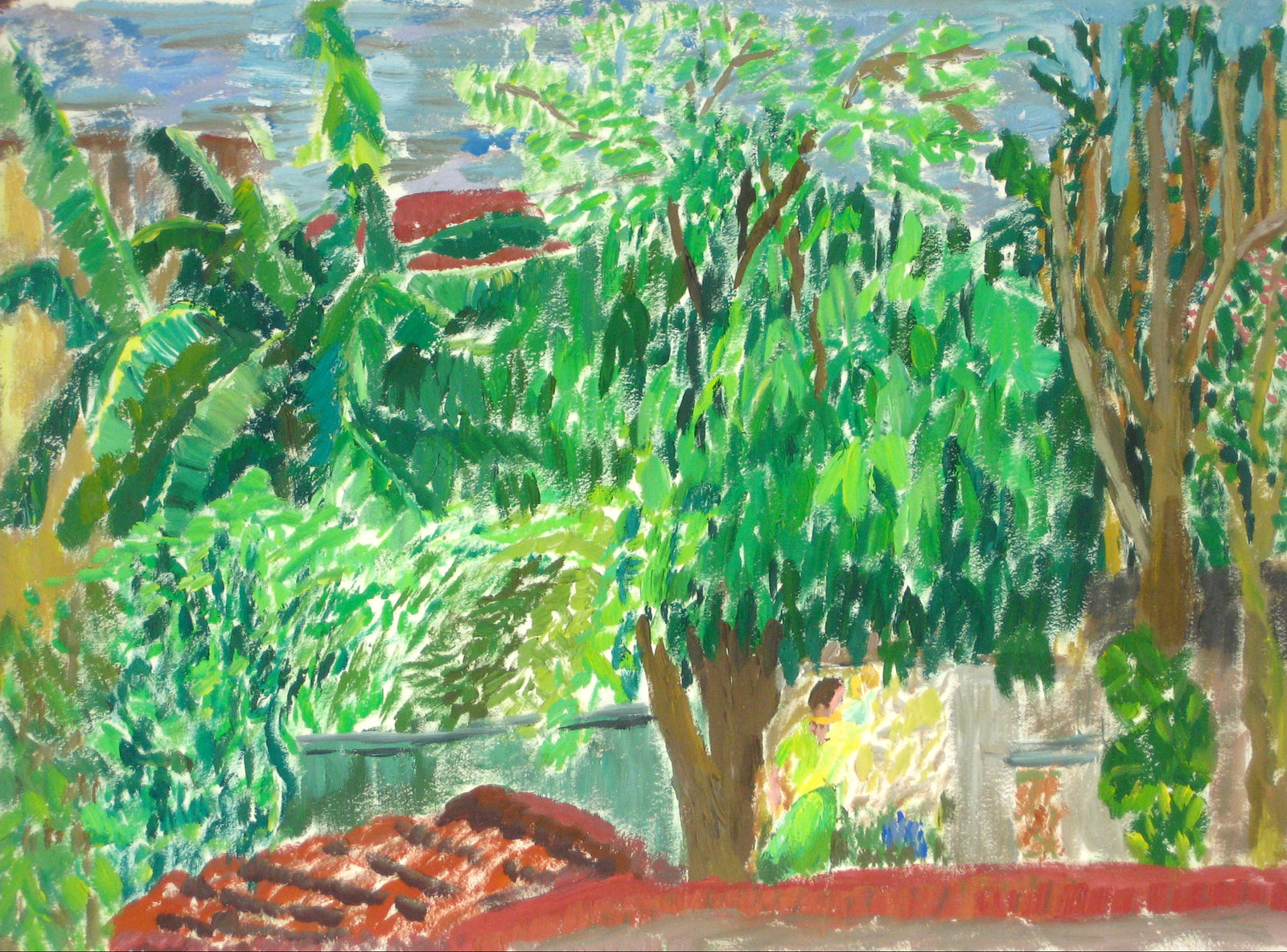 Backyard Garden in Abstraction<br>Casein on Paper<br><br>#15254