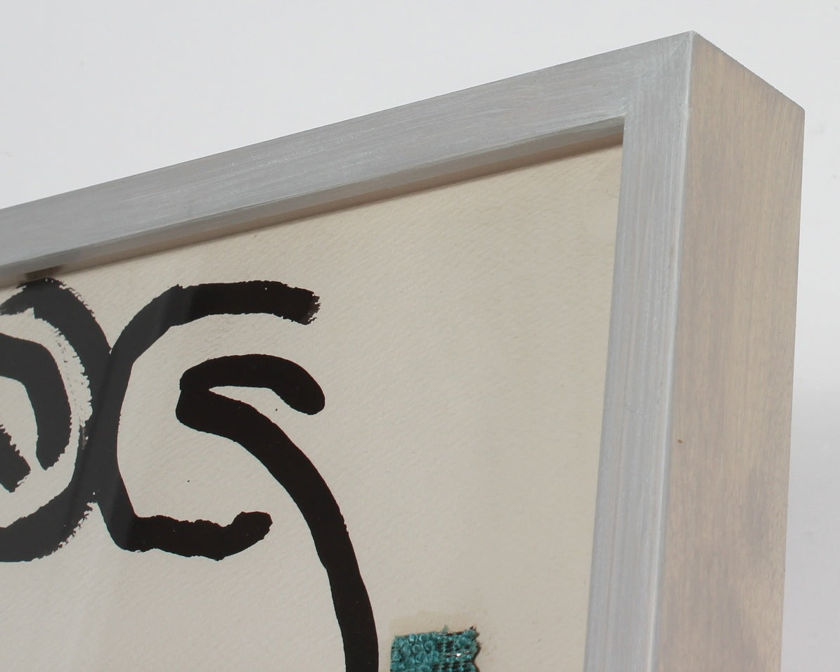 Modernist Portrait in Fabric<br>1958 Green Fabric & Watercolor<br><br>#48677