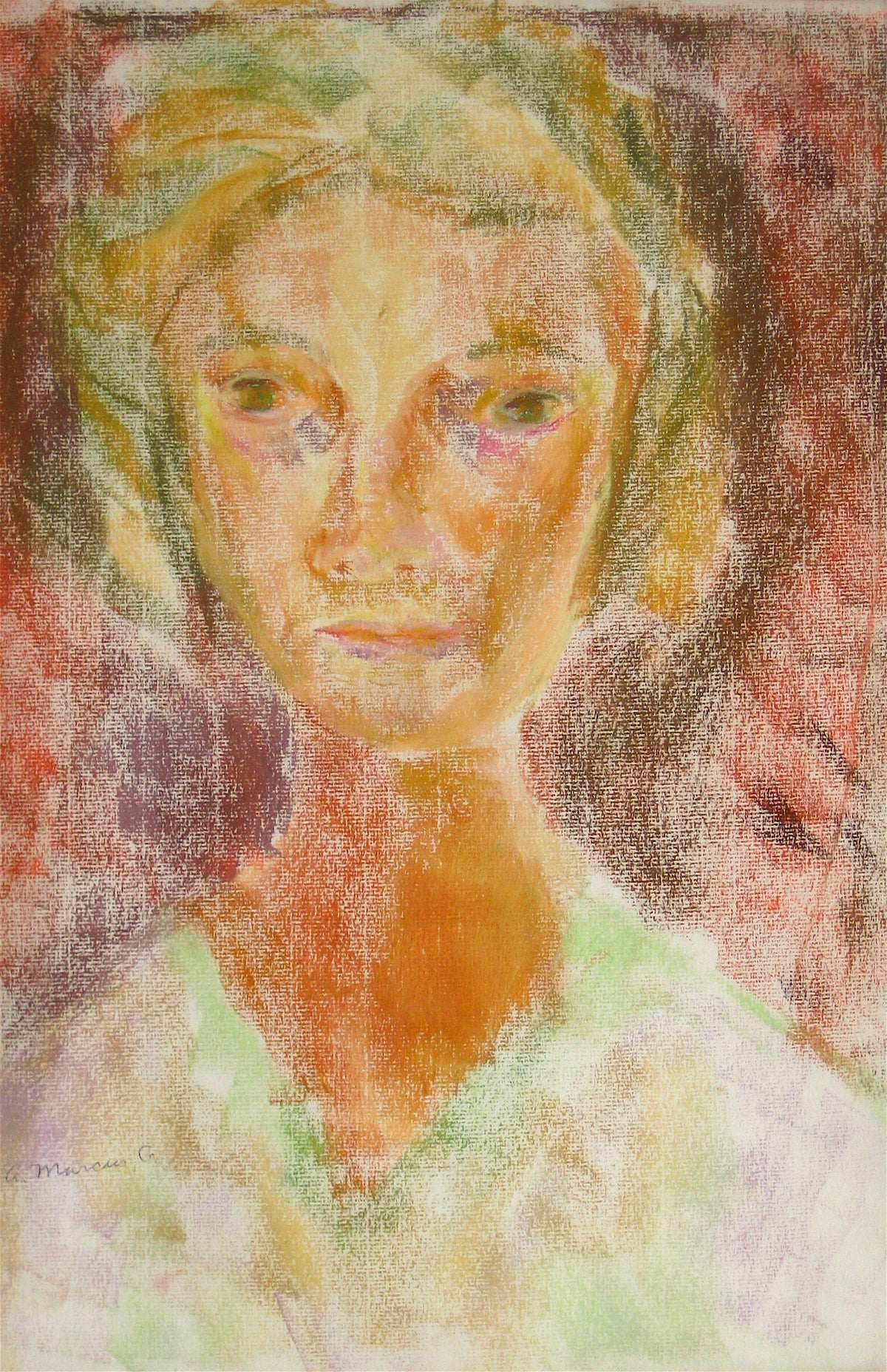 Pastel Portrait in Red&lt;br&gt;1964&lt;br&gt;&lt;br&gt;#15268