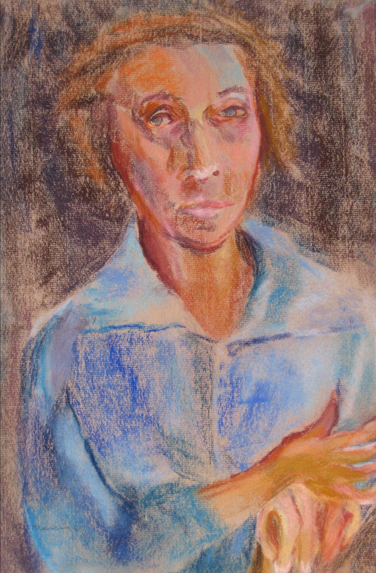 &lt;i&gt;Portrait of a Lady (Blue Shirt)&lt;/i&gt;&lt;br&gt;Pastel, 1950-60s&lt;br&gt;&lt;br&gt;#15279