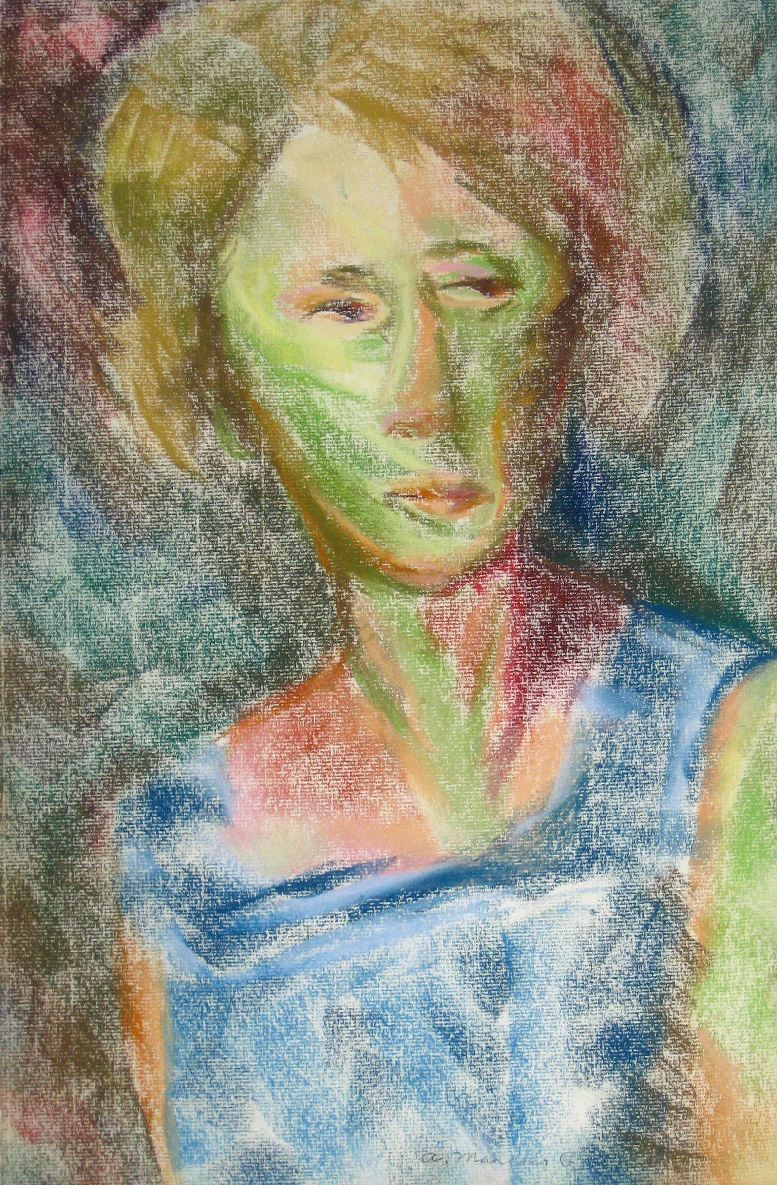 <i>Portrait of a Lady (Blue Dress)</i><br>Pastel, 1964<br><br>#15281