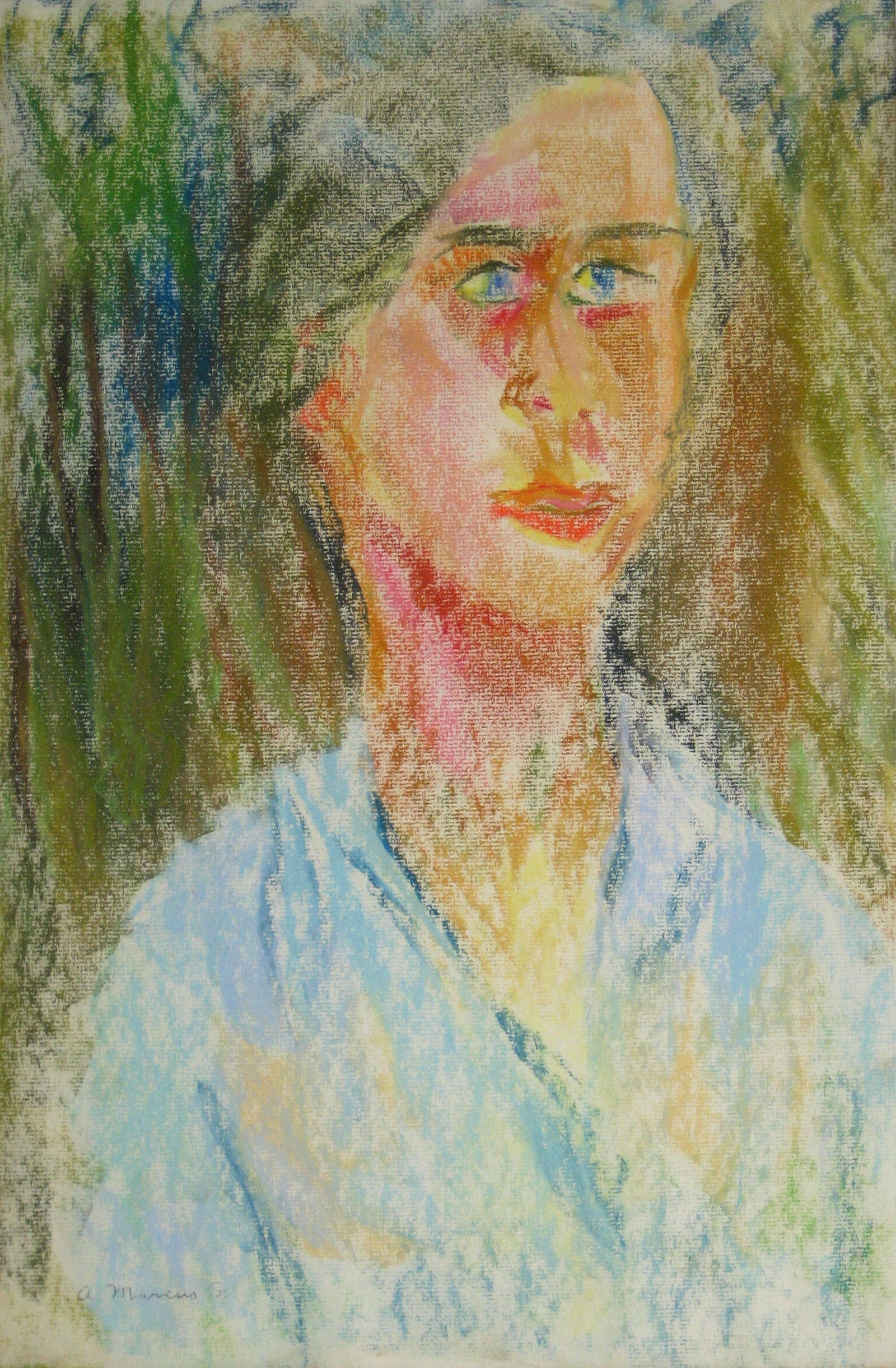 <i>Lady in the Forest</i><br>1950-60s Pastel<br><br>#15282