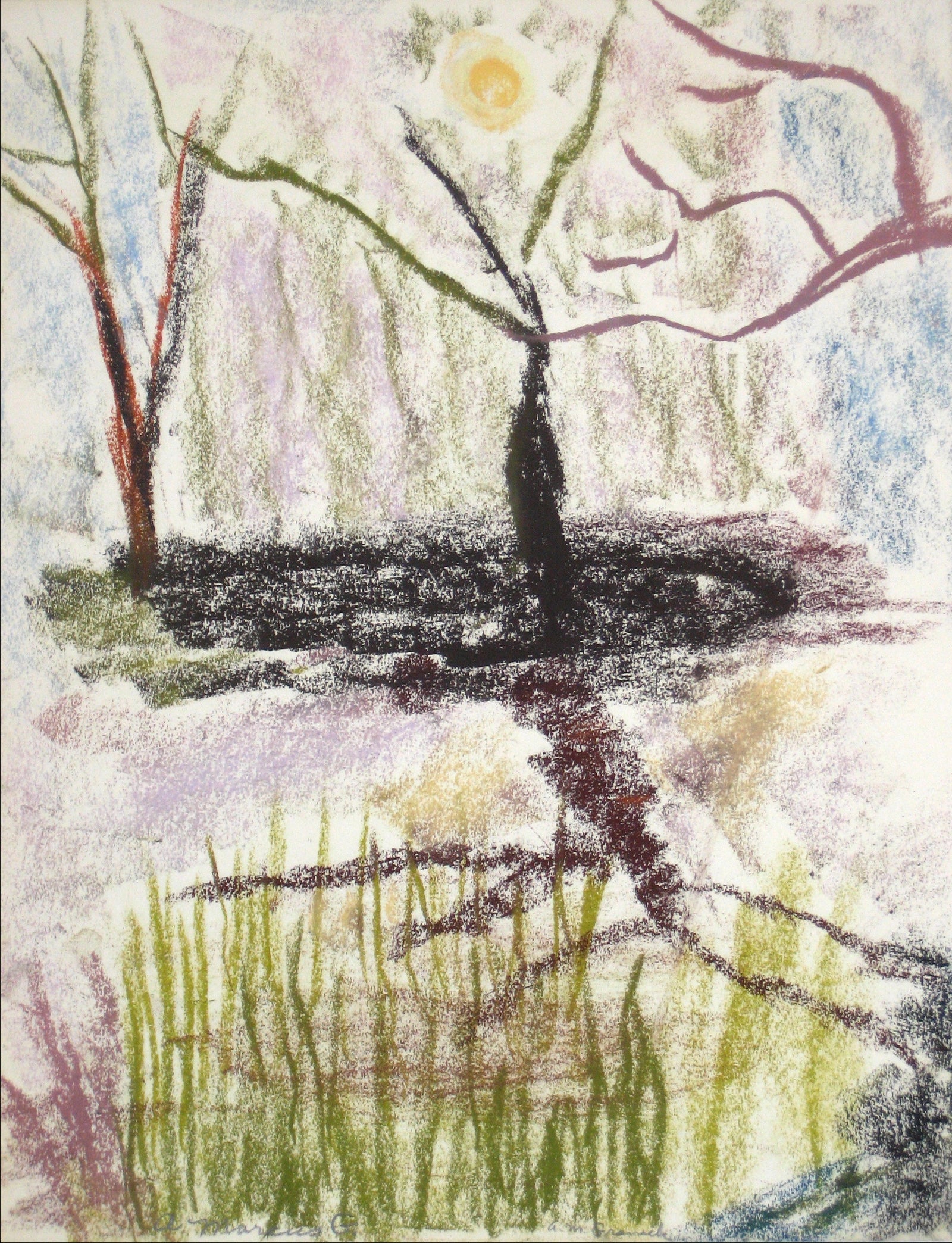 <i>Moon and Snow</i><br>1964 Pastel<br><br>#15360