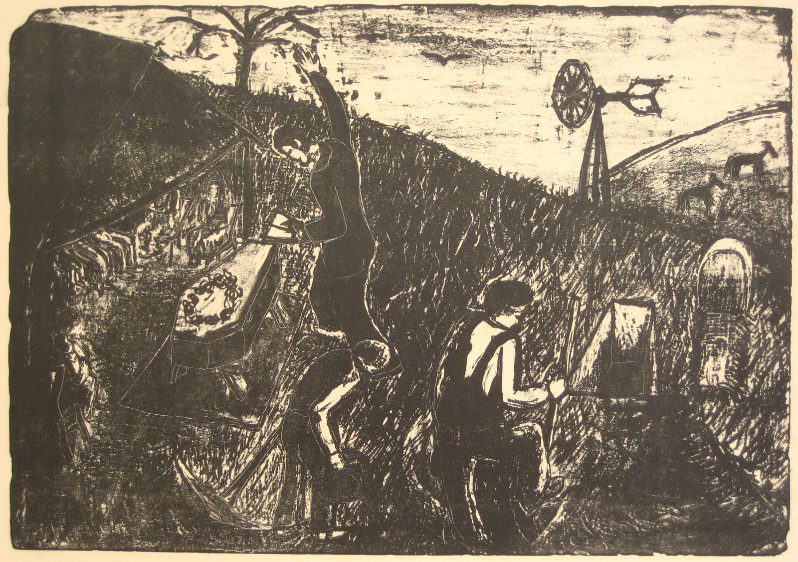 <i>Funeral</i><br>1940-70s Lithograph<br><br>#5392