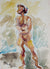 Expressionist Nude Figure<br>Mid 20th Century Watercolor<br><br>#5420