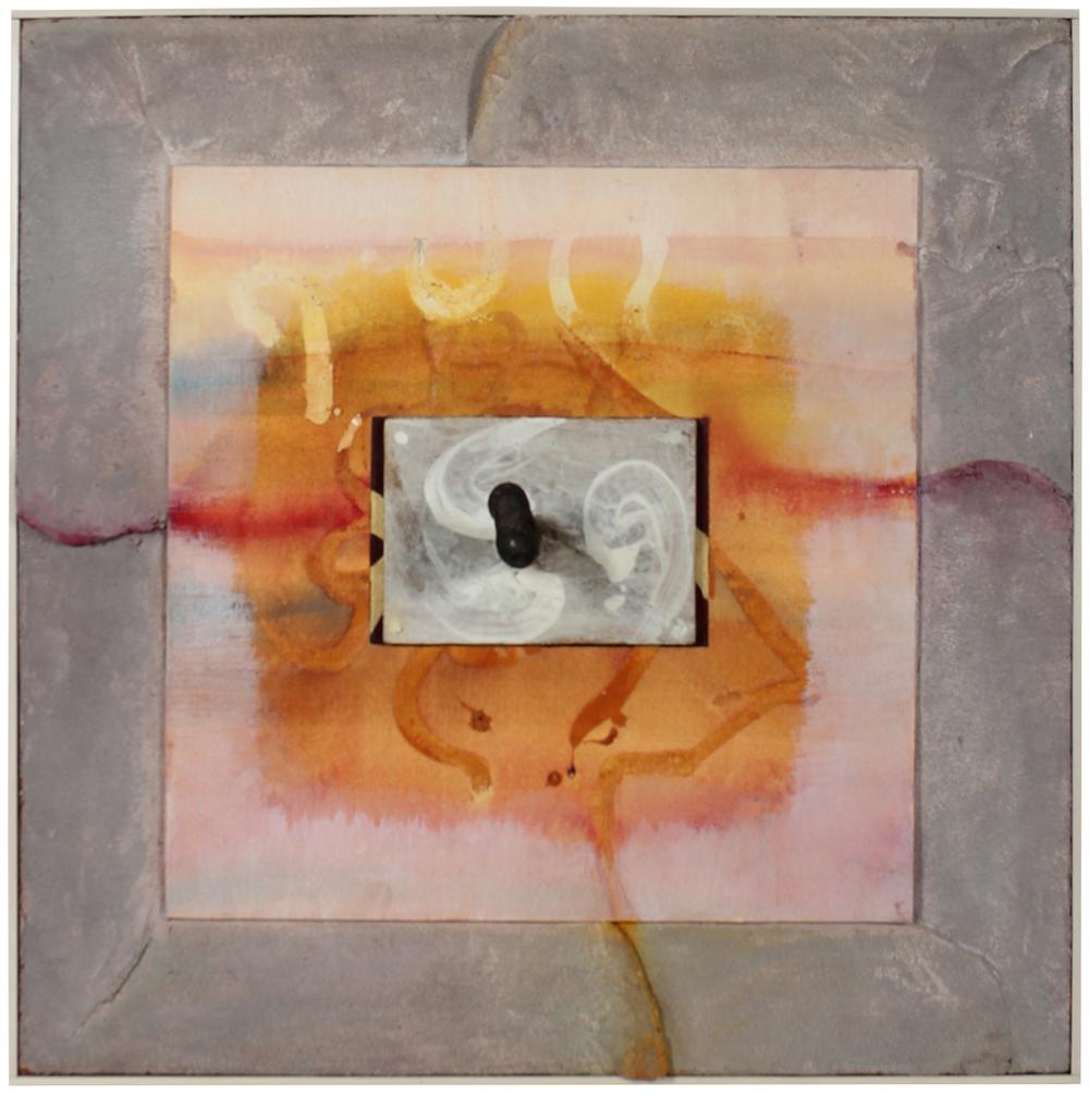 Watercolor, Cement & Paint on Wood Sculpture<br><br>#55512