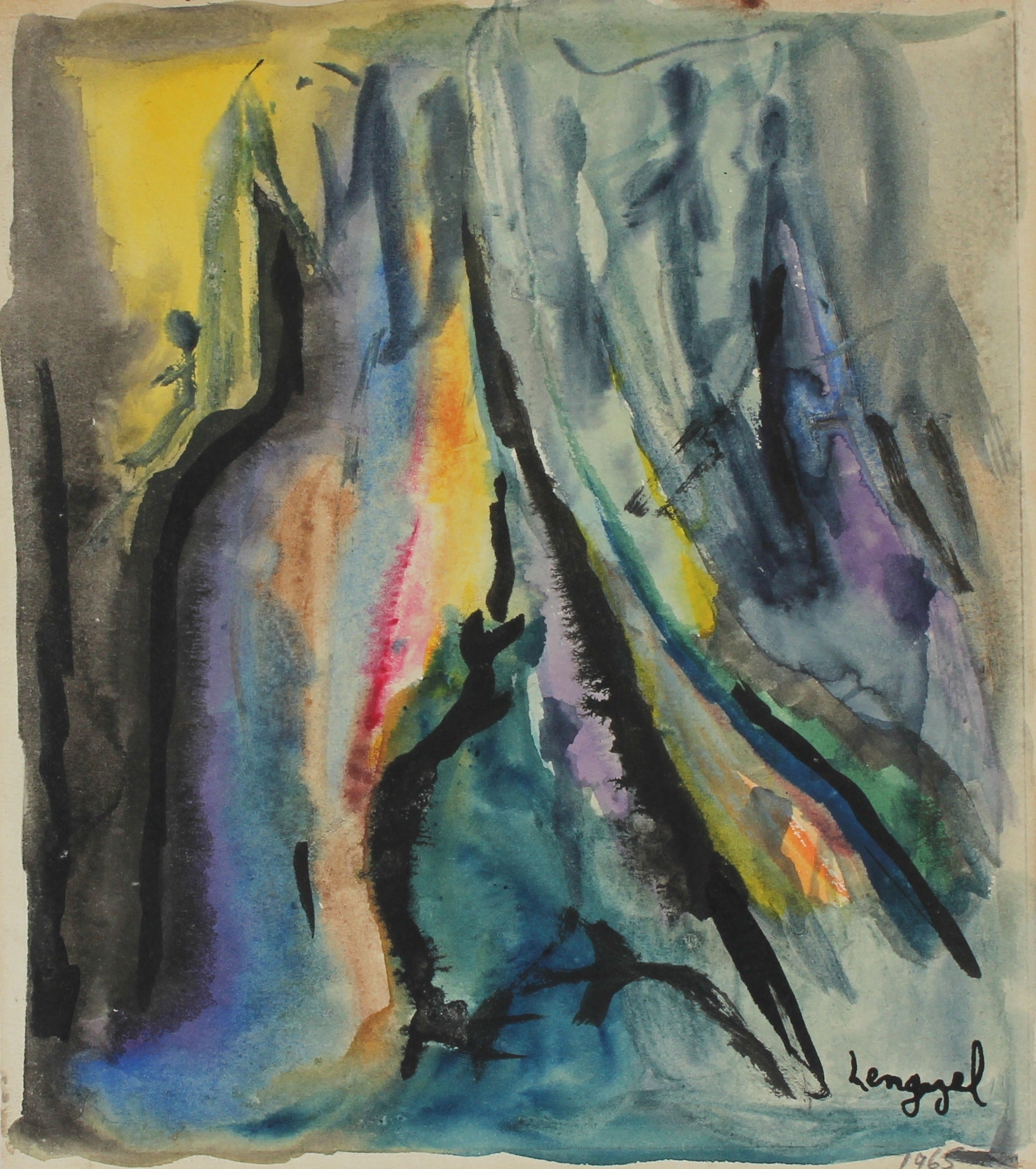<I>May in the Elements</I> <br>1965 Watercolor <br><br>#56770