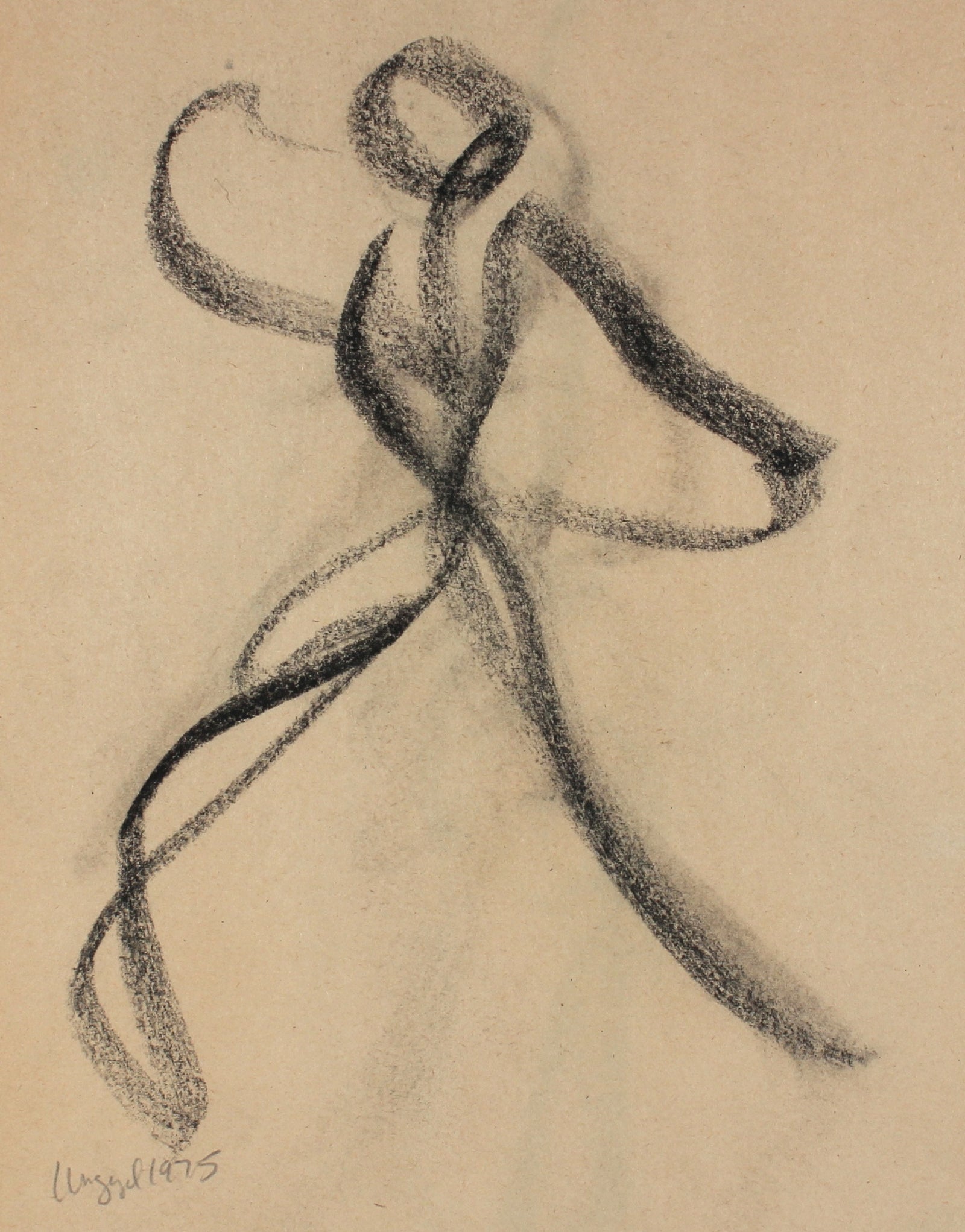 Loose Abstracted Figure<br>1975 Charcoal<br><br>#57111