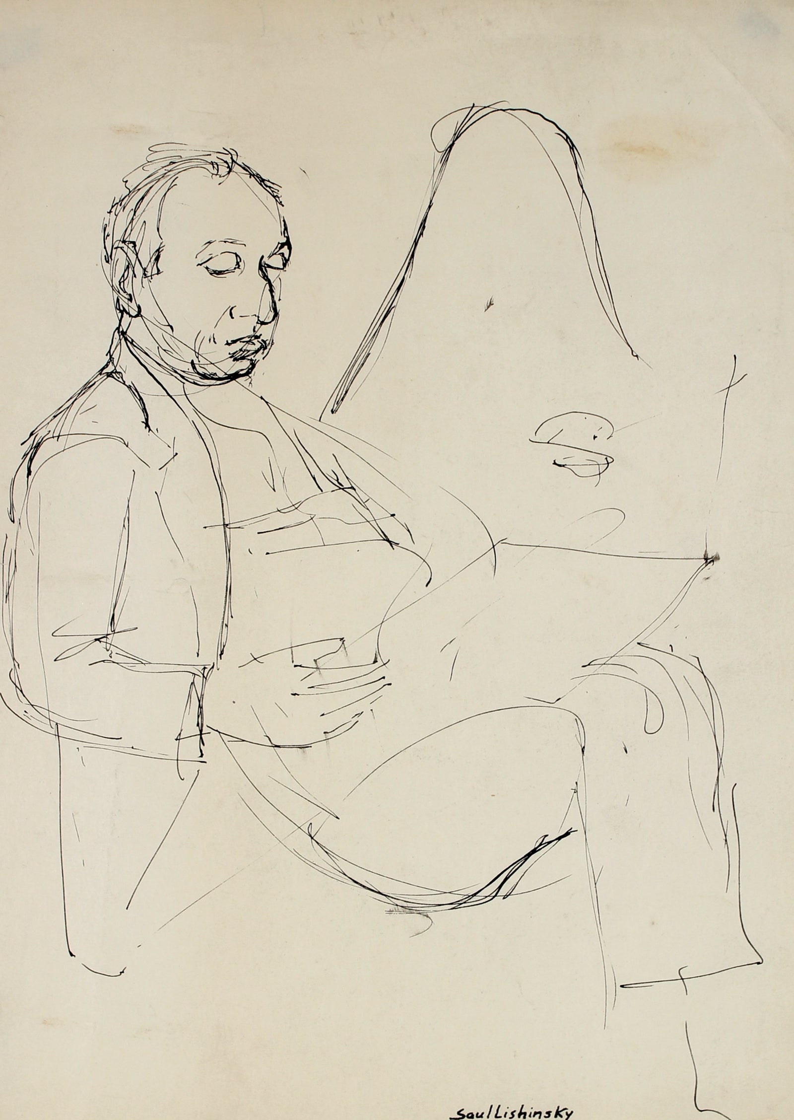 Saul Lishinsky Drawing & Watercolor - Lost Art Salon