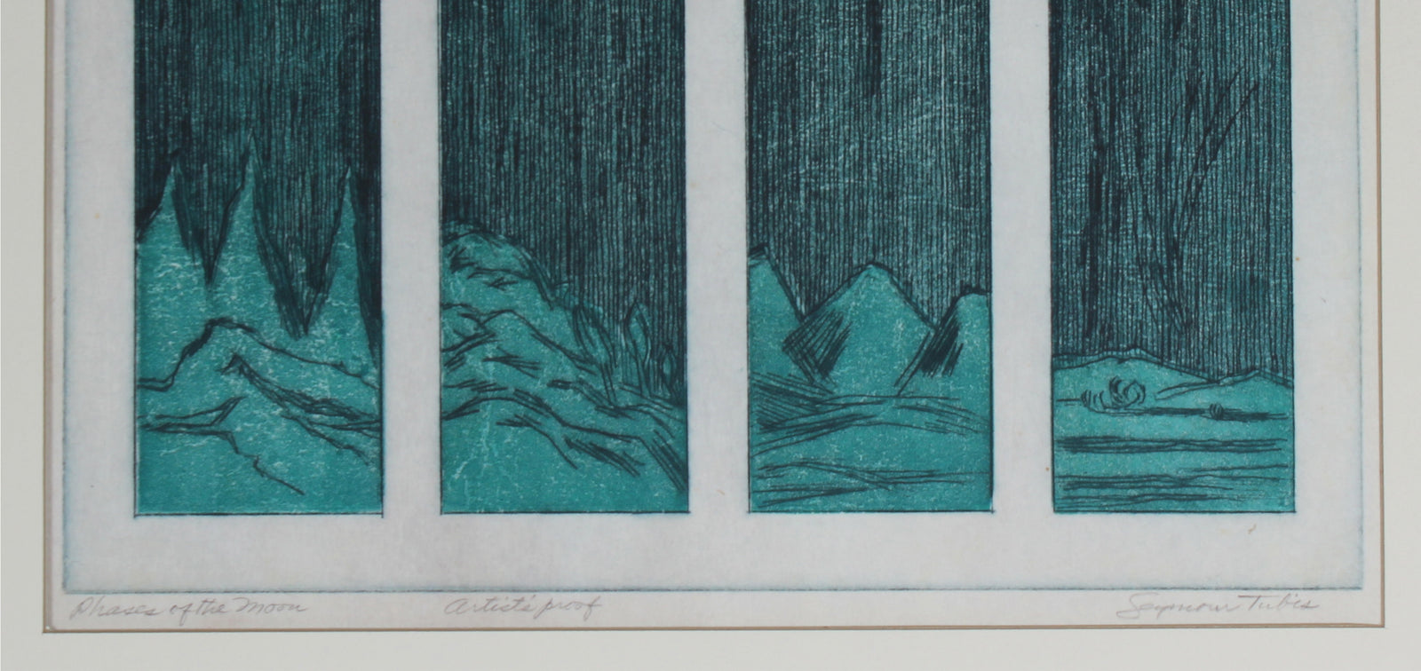 <i>Phases of the Moon</i><br>Mid Century Colored Etching<br><br>#59177