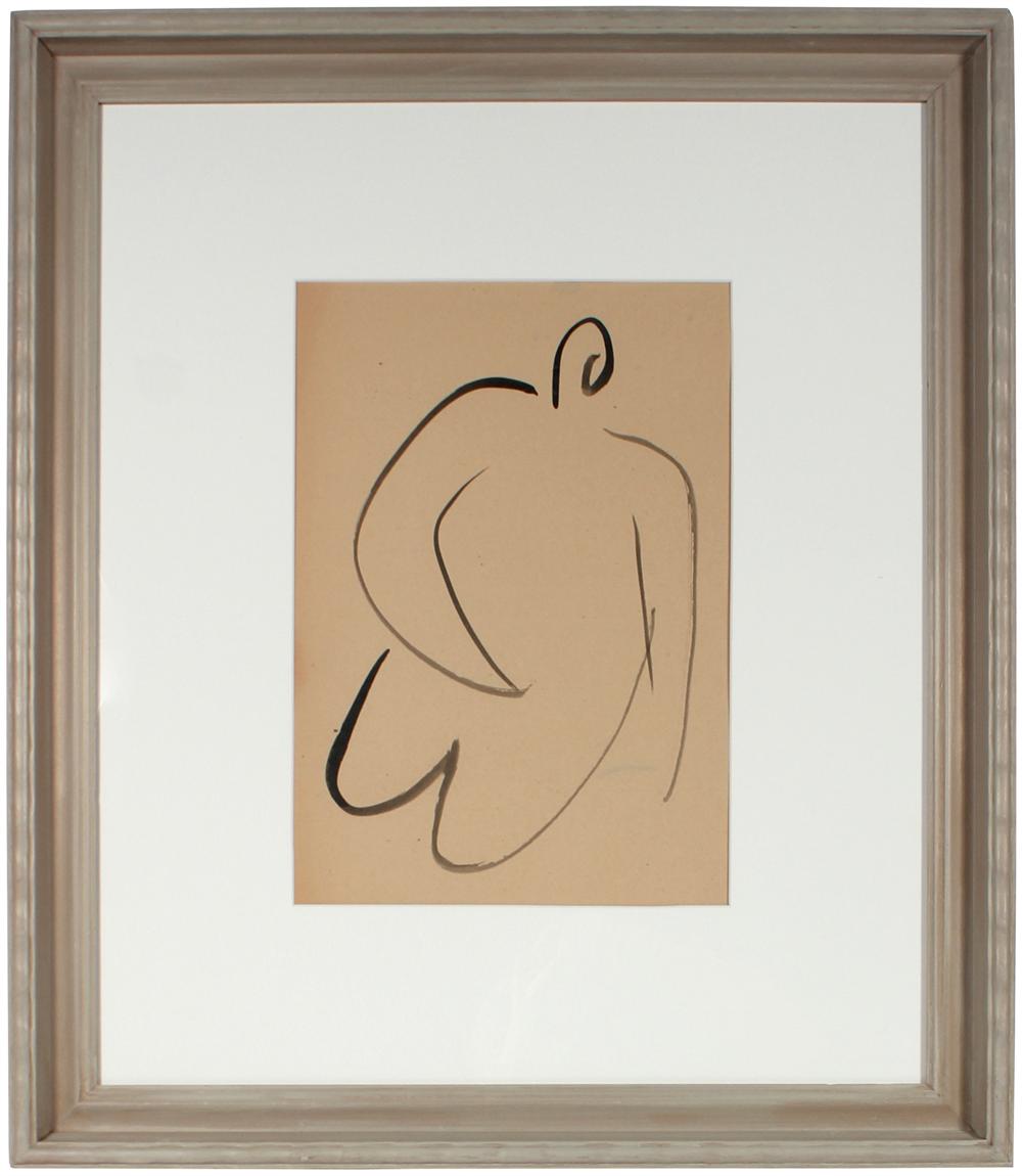 Minimal Ink Form<br>1930-50s Pen & Ink<br><br>#15952