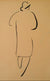 Standing Modernist Figure<br>1930-50s Pen & Ink<br><br>#15988