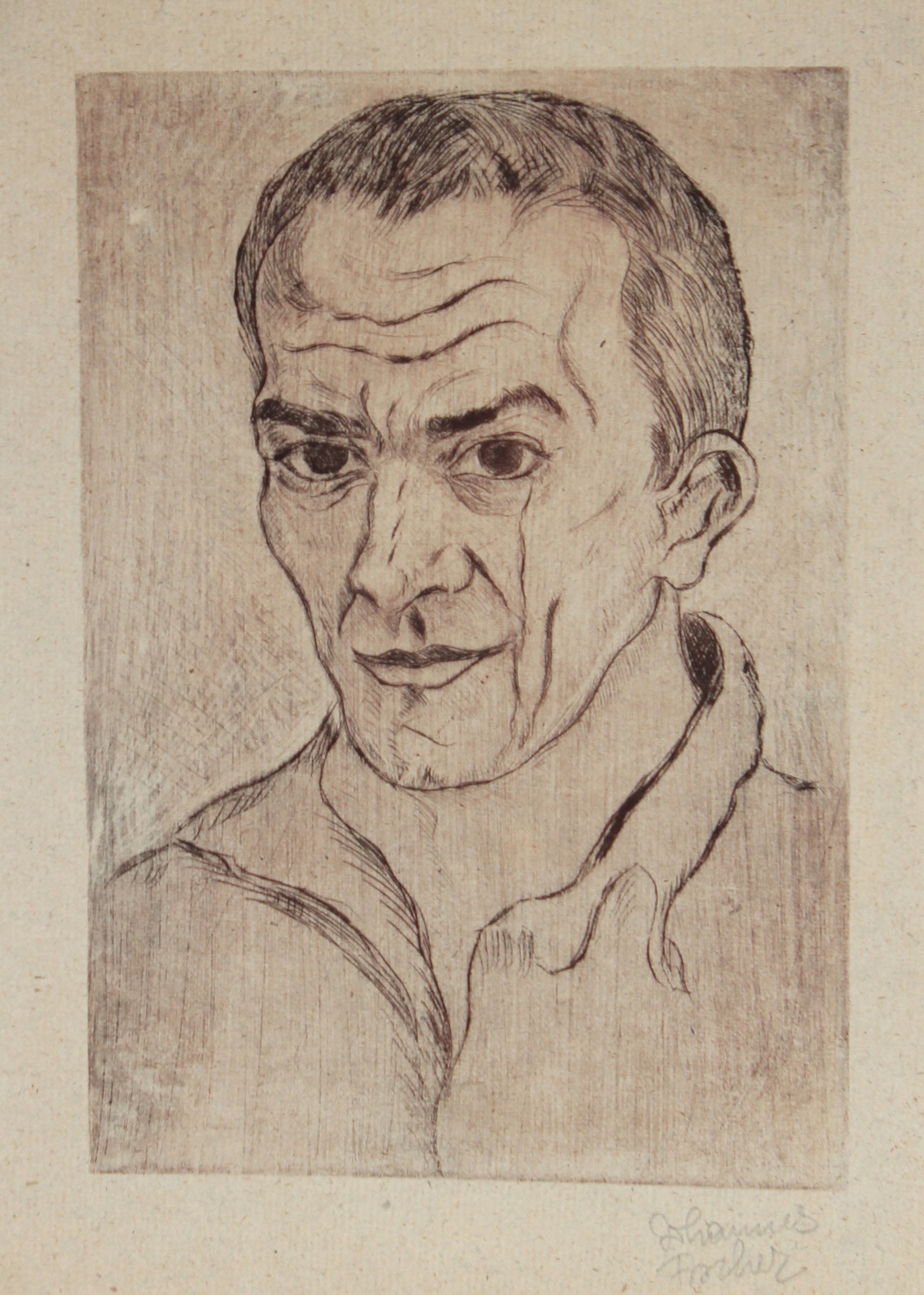 Self Portrait of the Artist<br>1920s Etching<br><br>#60103