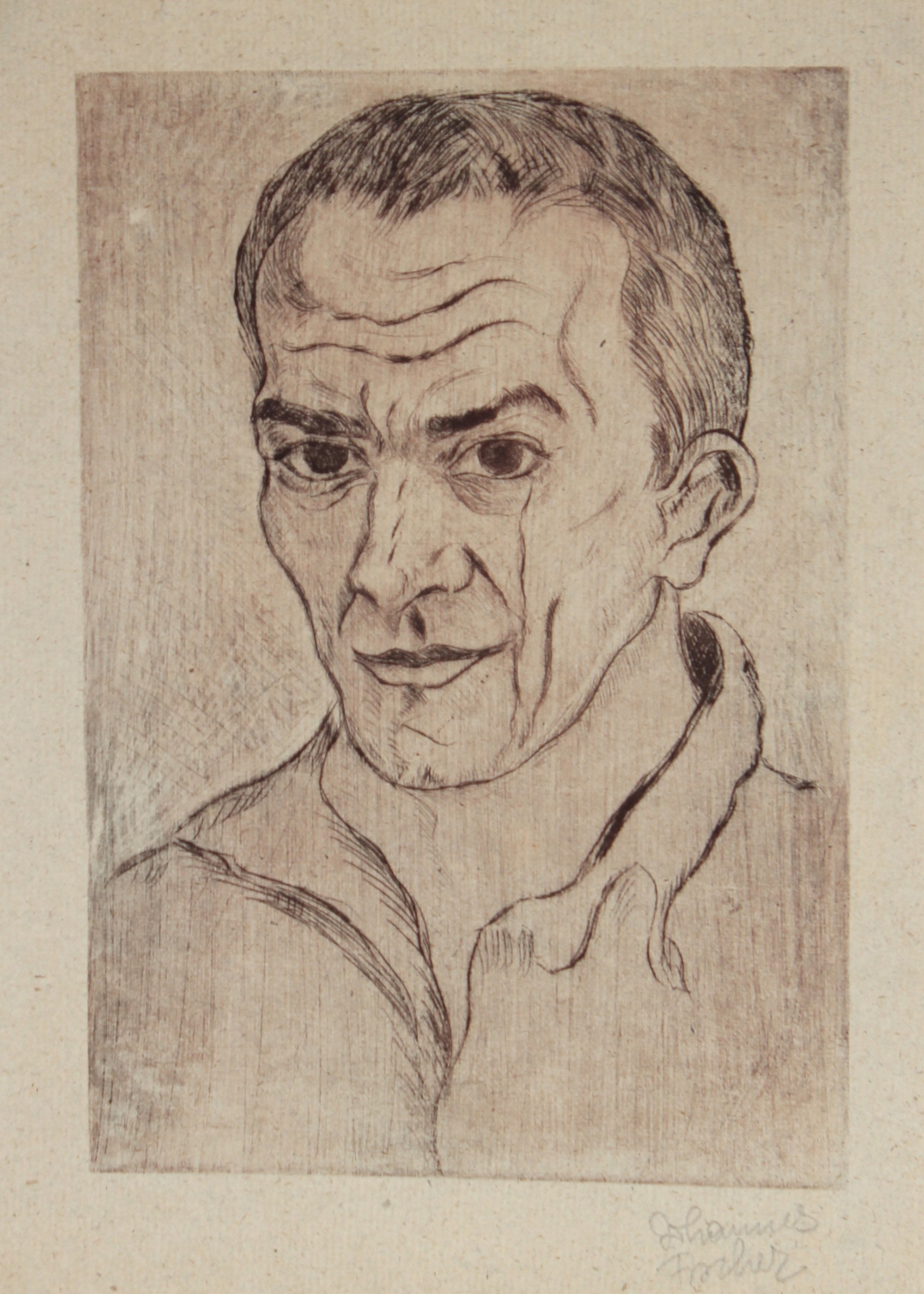 Self Portrait of the Artist<br>1920s Etching<br><br>#60103
