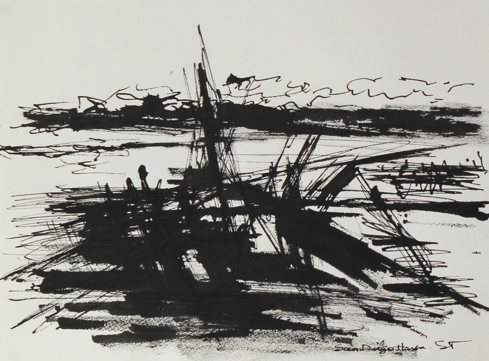 <i>San Diego Harbor</i><br>1982 Ink<br><br>#60352