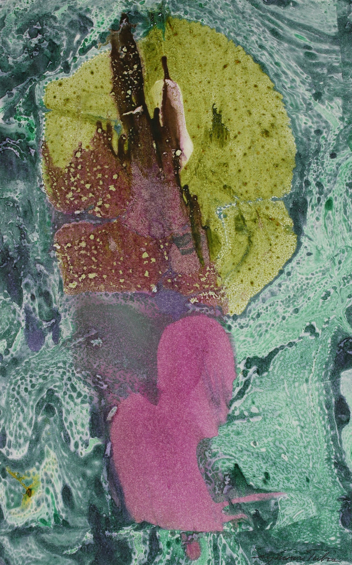 Abstracted Marble Forms <br>20th Century Oil on Paper <br><br>#60975