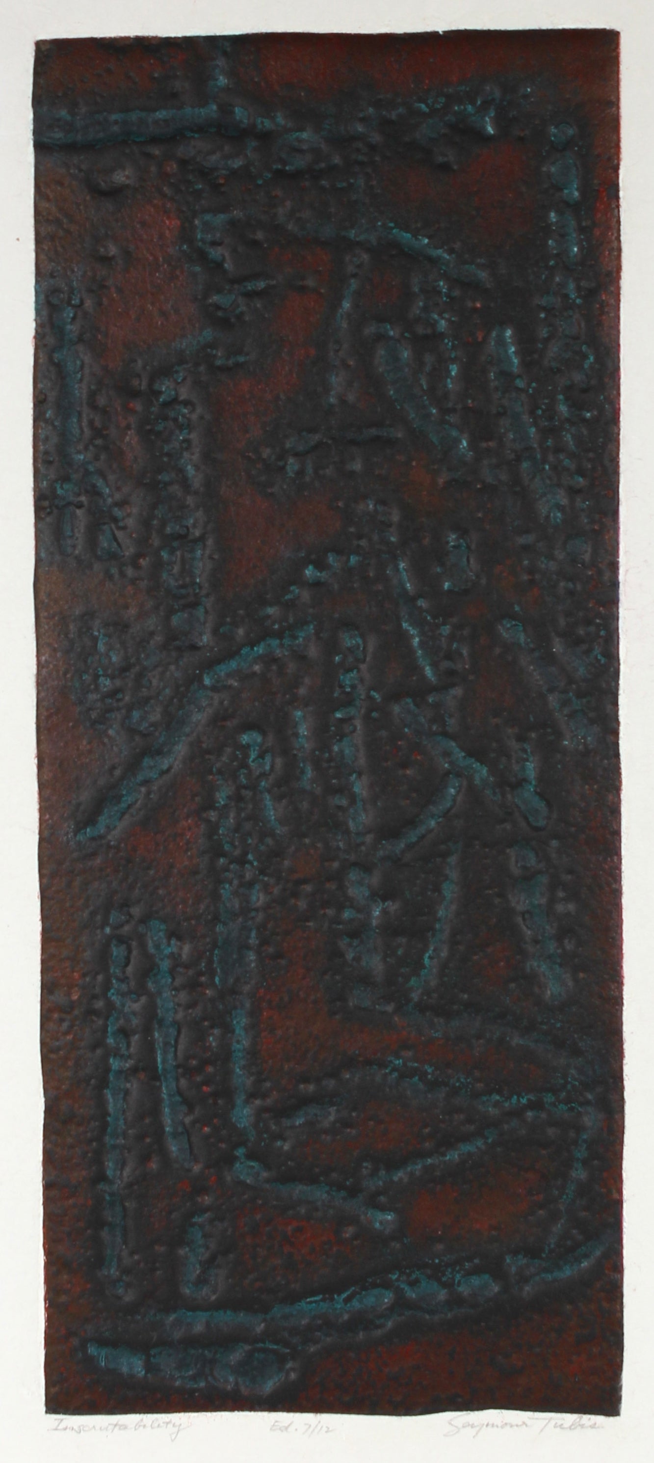 <i>Inscrutability</i> <br>20th Century Collograph <br><br>#61280