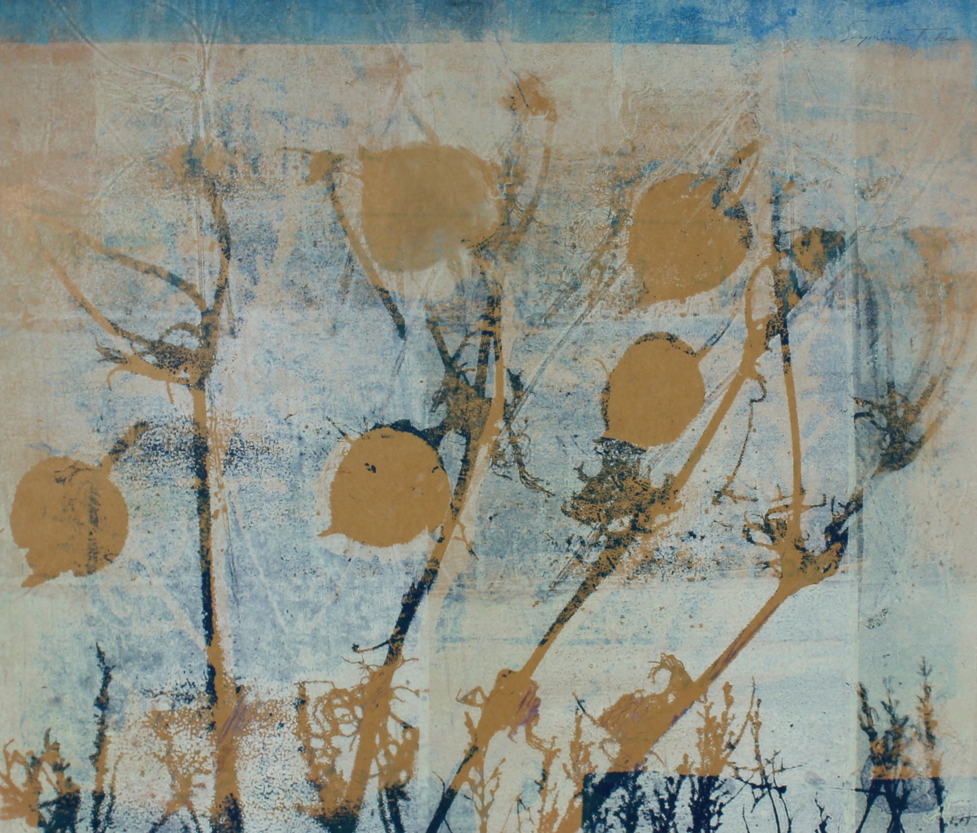 <i>Frost</i> <br>Mid Century Monotype and Relief Print on Paper <br><br>#61290