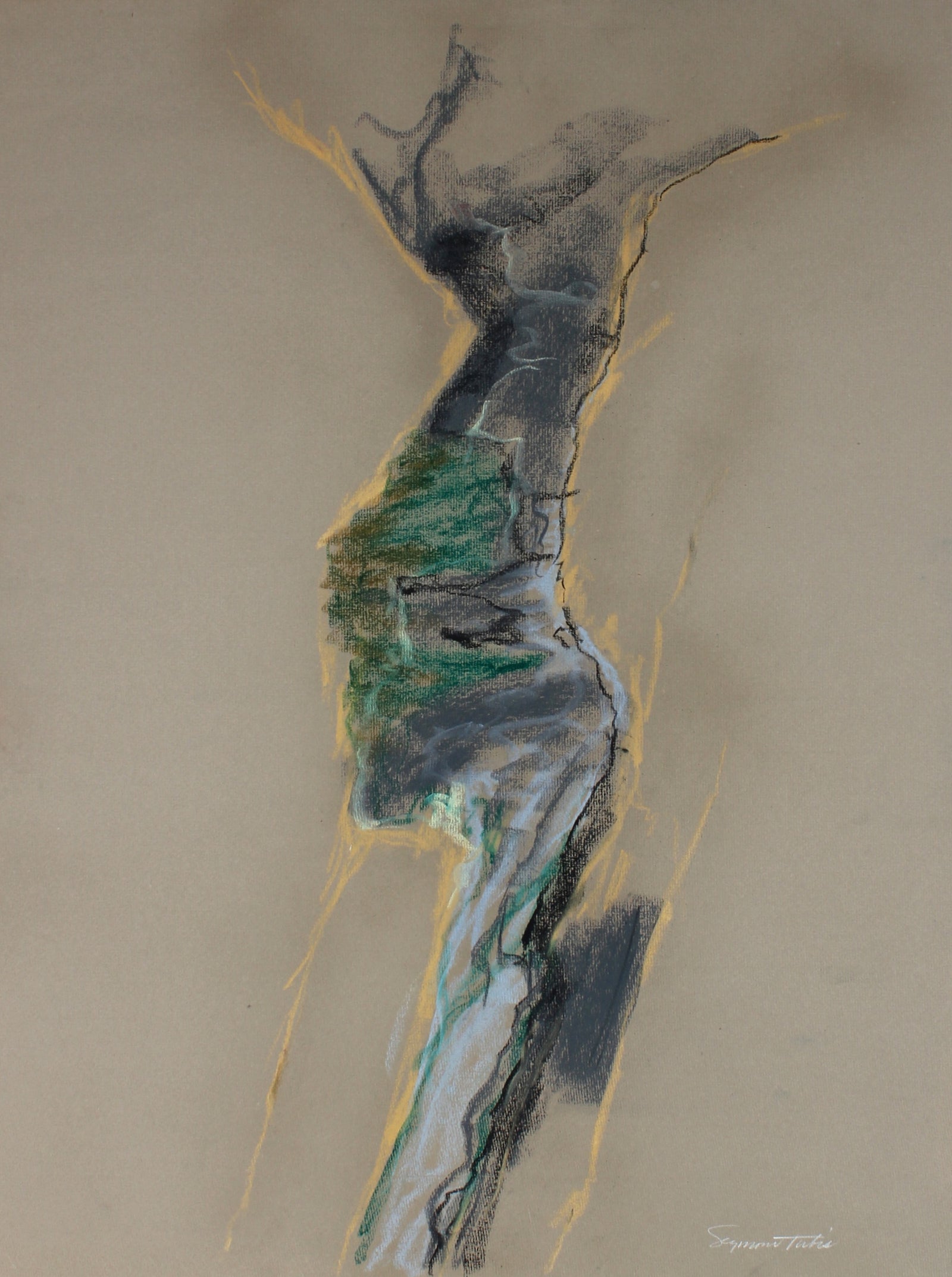 Vertical Abstract Form <br>Mid 20th Century Pastel <br><br>#61347