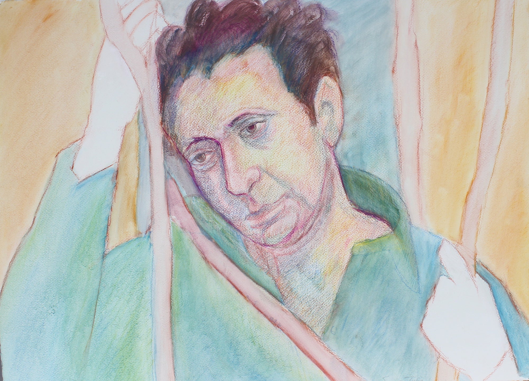 <i>The Poet Dylan Thomas</i> <br> 1986 Pastel and Conte<br><br>#61362