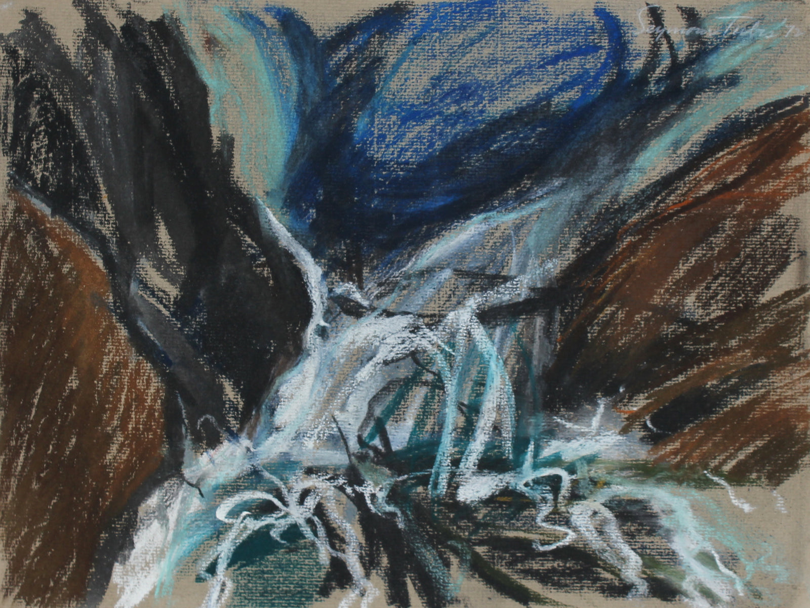 Winter Water Landscape <br> 1972 Pastel on Paper<br><br>#61364